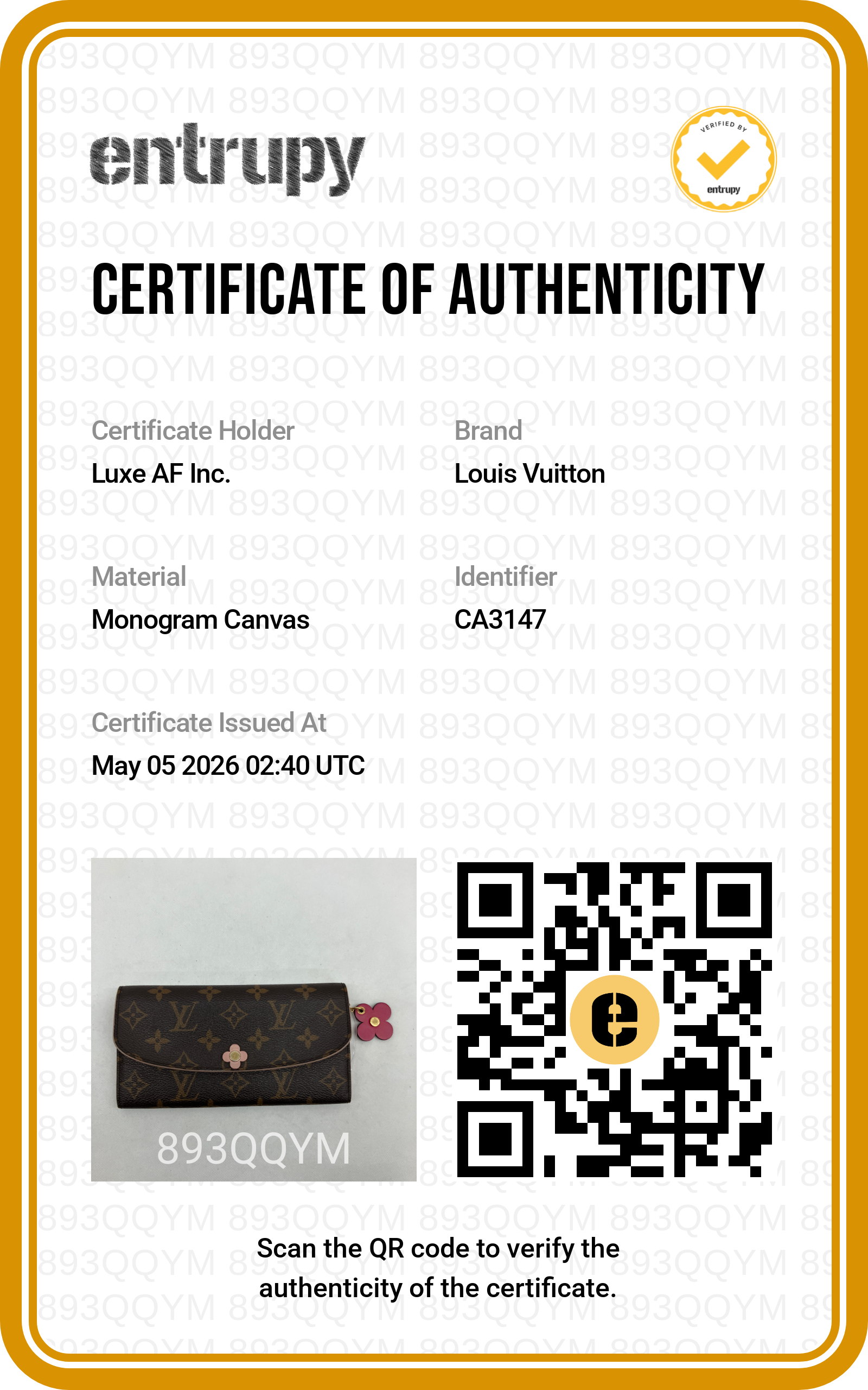 Louis Vuitton Emilie Monogram Canvas Blooming Flowers Wallet LV2538