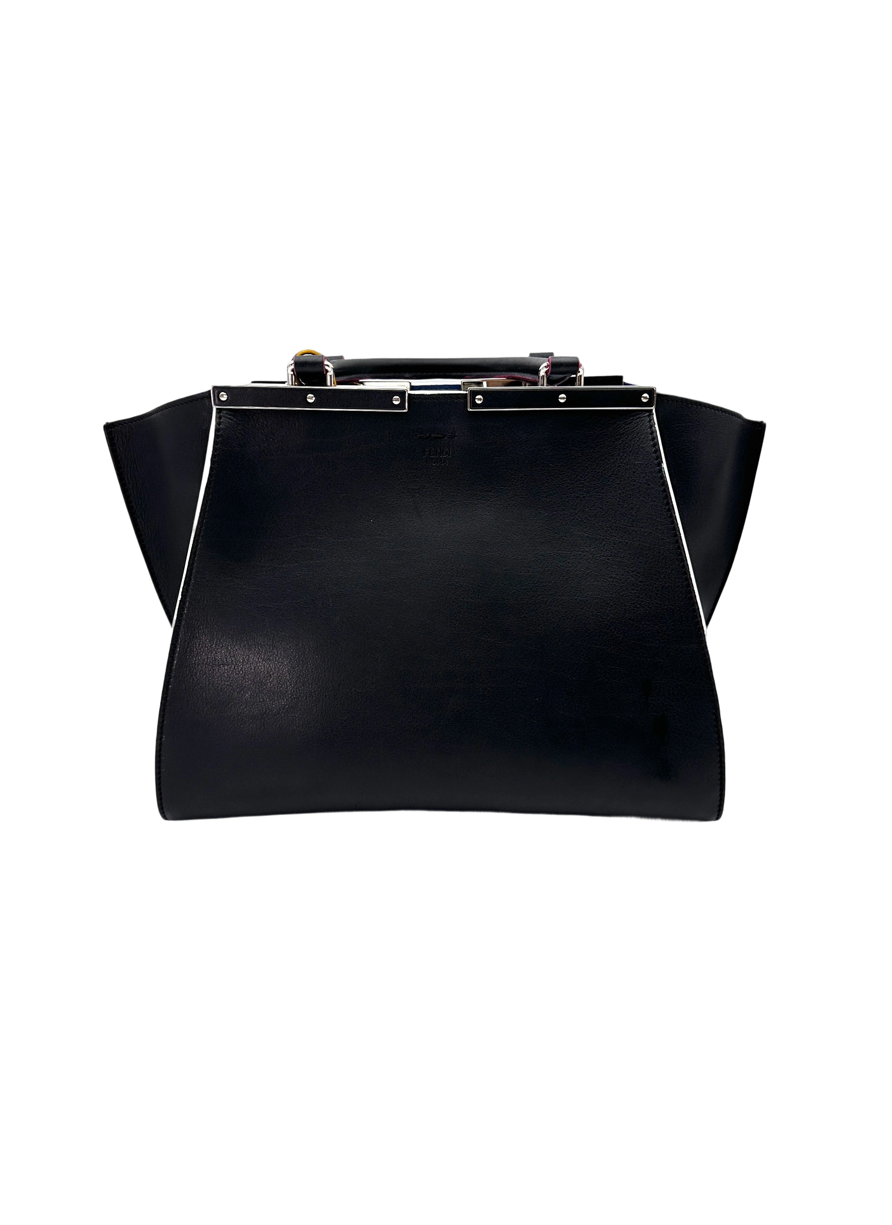 Fendi 3Jours Black Leather Handle Bag FF99