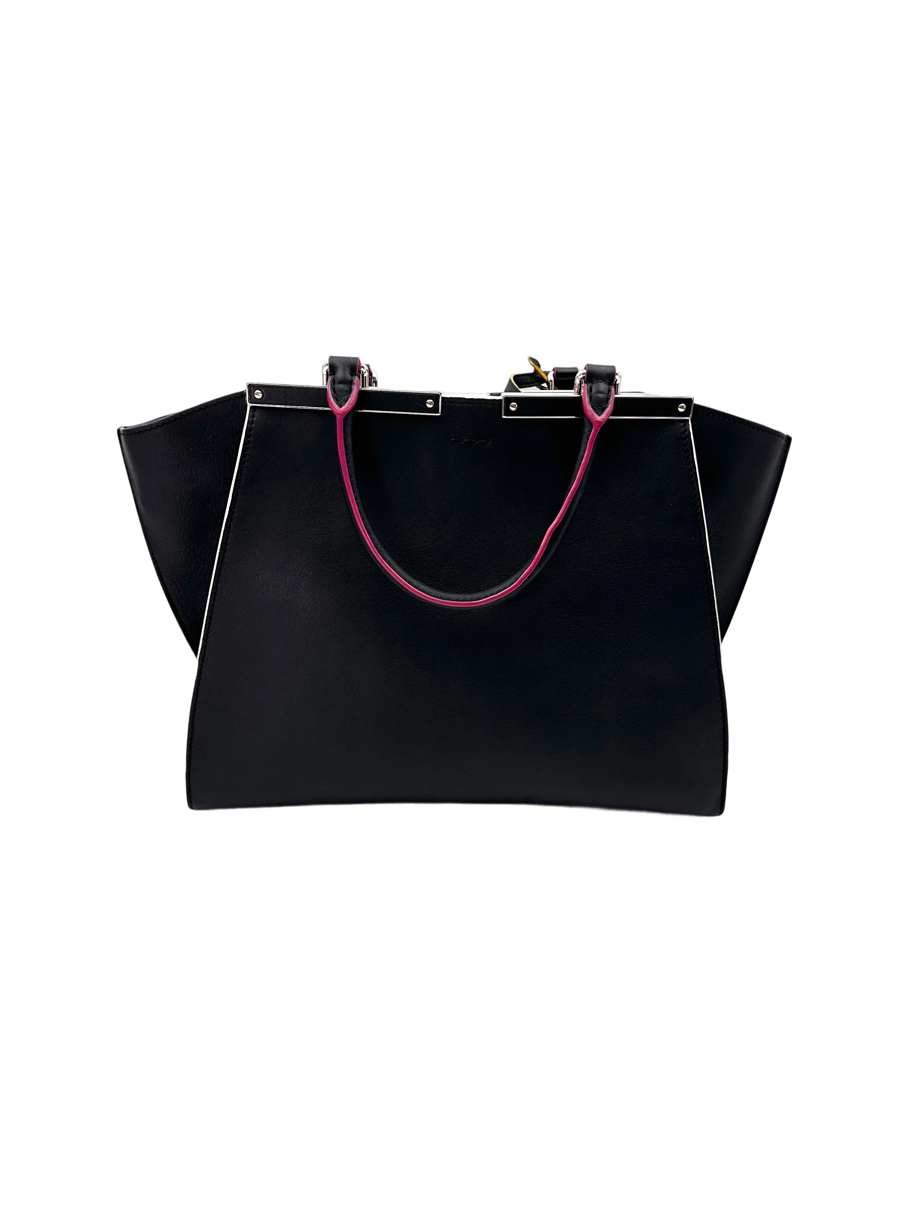 Fendi 3Jours Black Leather Handle Bag FF99