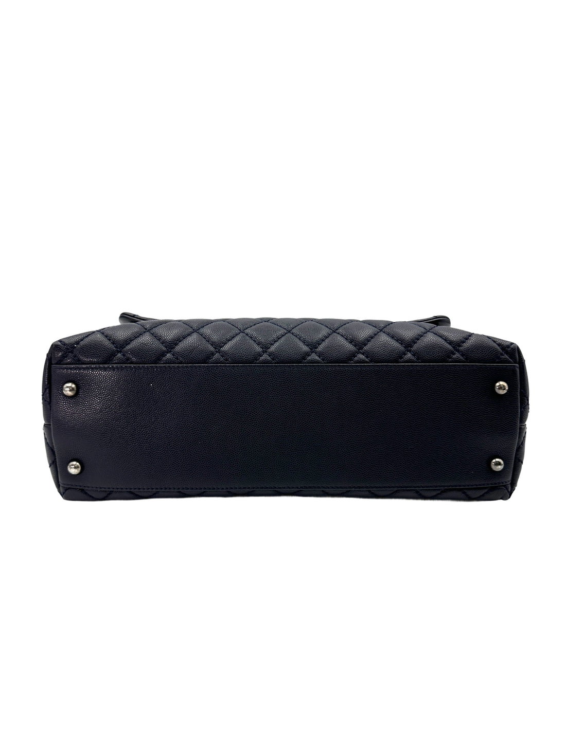 Chanel CoCo Handle Navy Quilted Calfskin Large Size Lizard Handle Shoulder Bag(21***61) IRIS199