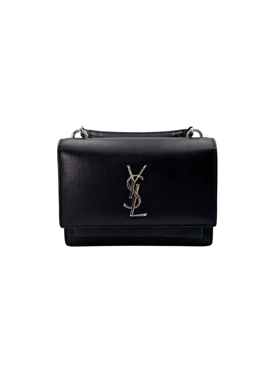 Saint Laurent Sunset Black Leather Small Size Shoulder Bag SL197