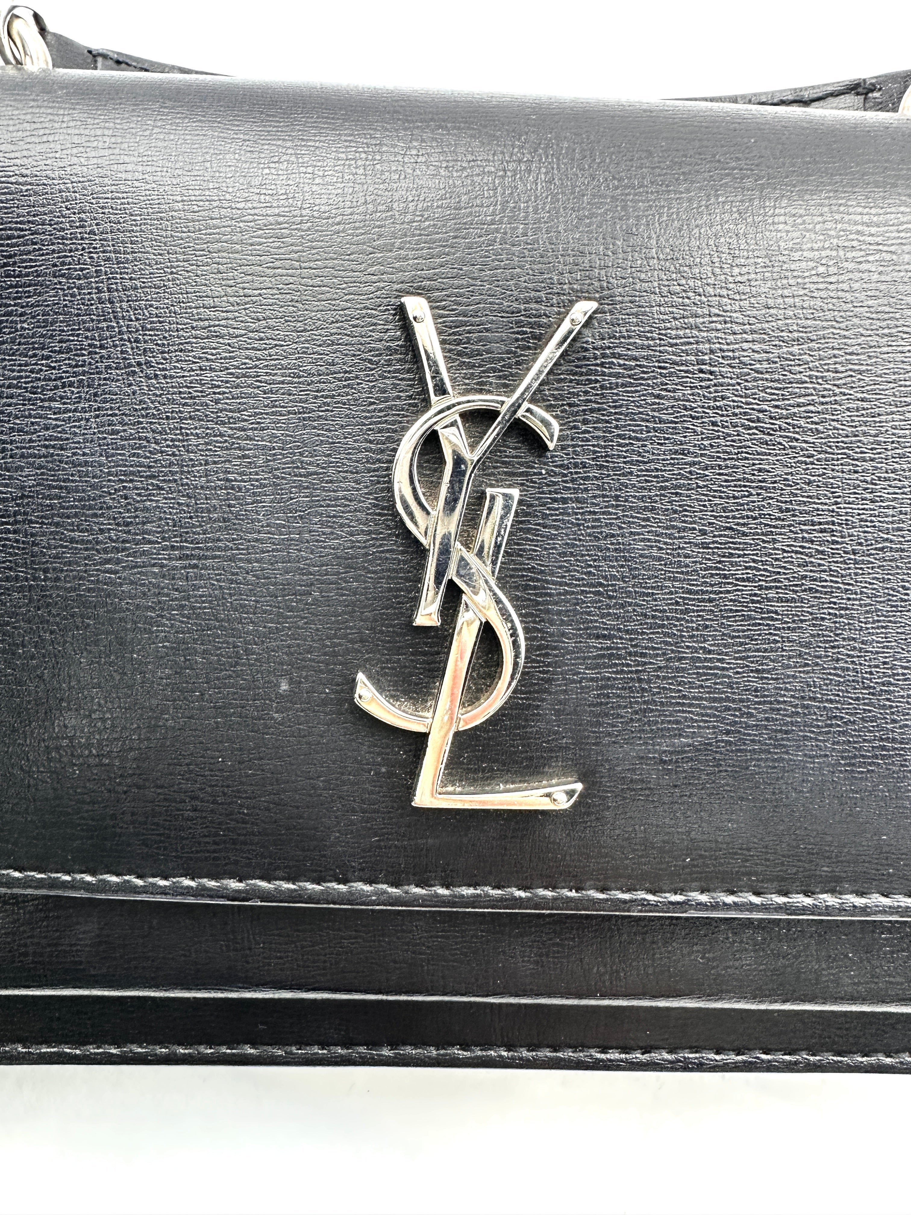 Saint Laurent Sunset Black Leather Small Size Shoulder Bag SL197