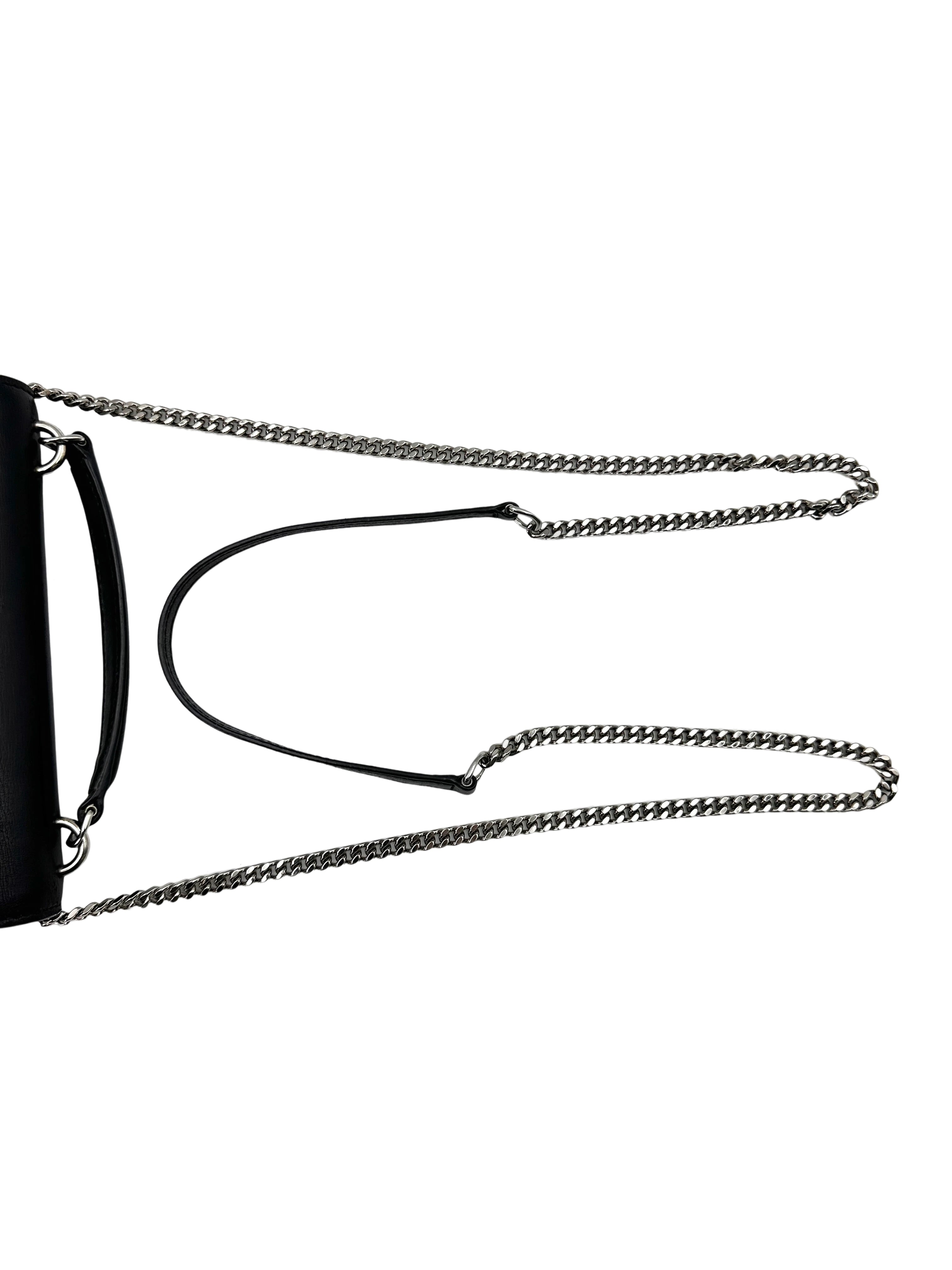 Saint Laurent Sunset Black Leather Small Size Shoulder Bag SL197