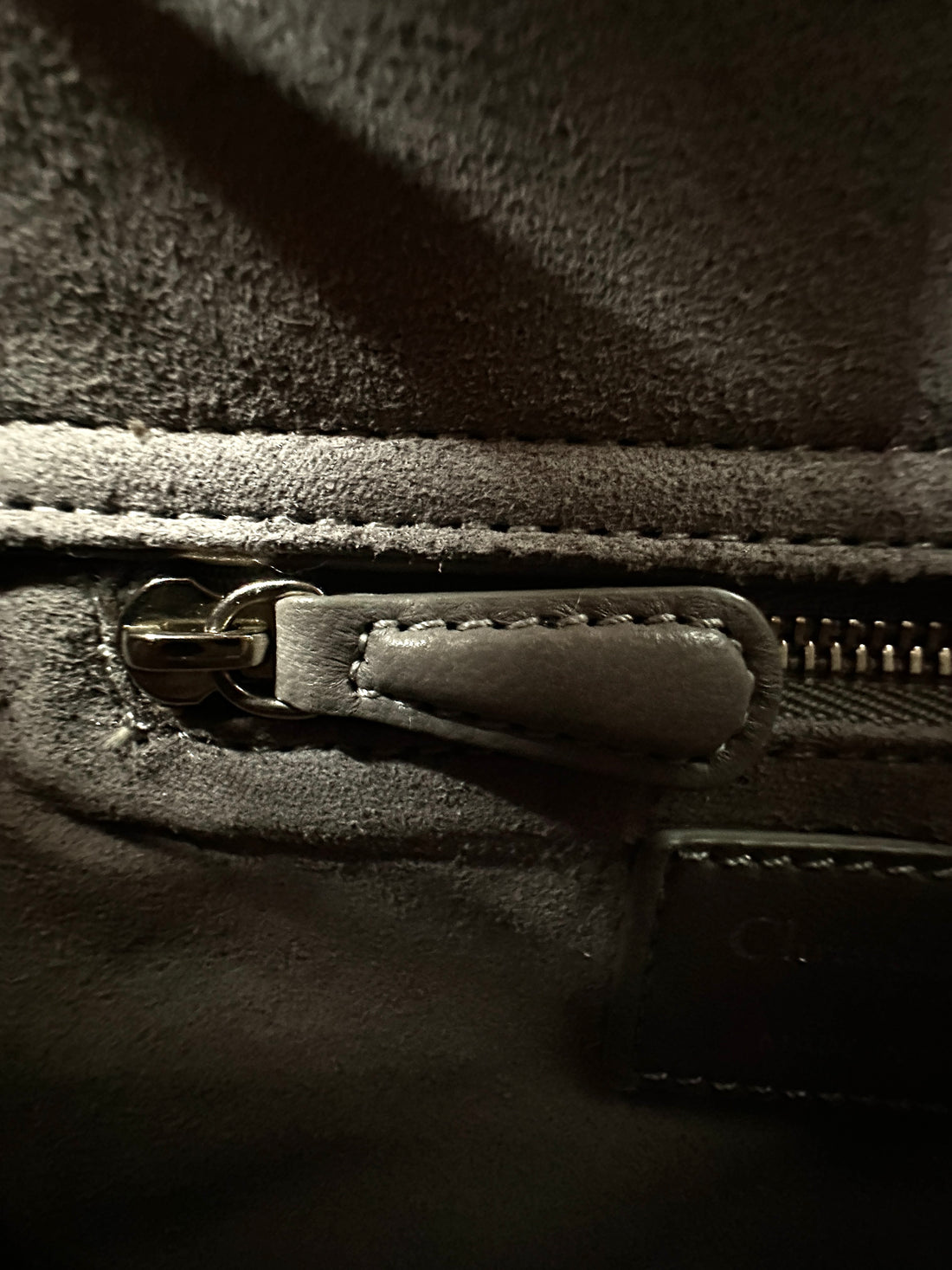 Christian Dior Lady Dior Grey Cannage Leather Handle Bag With Silver Charms DR704