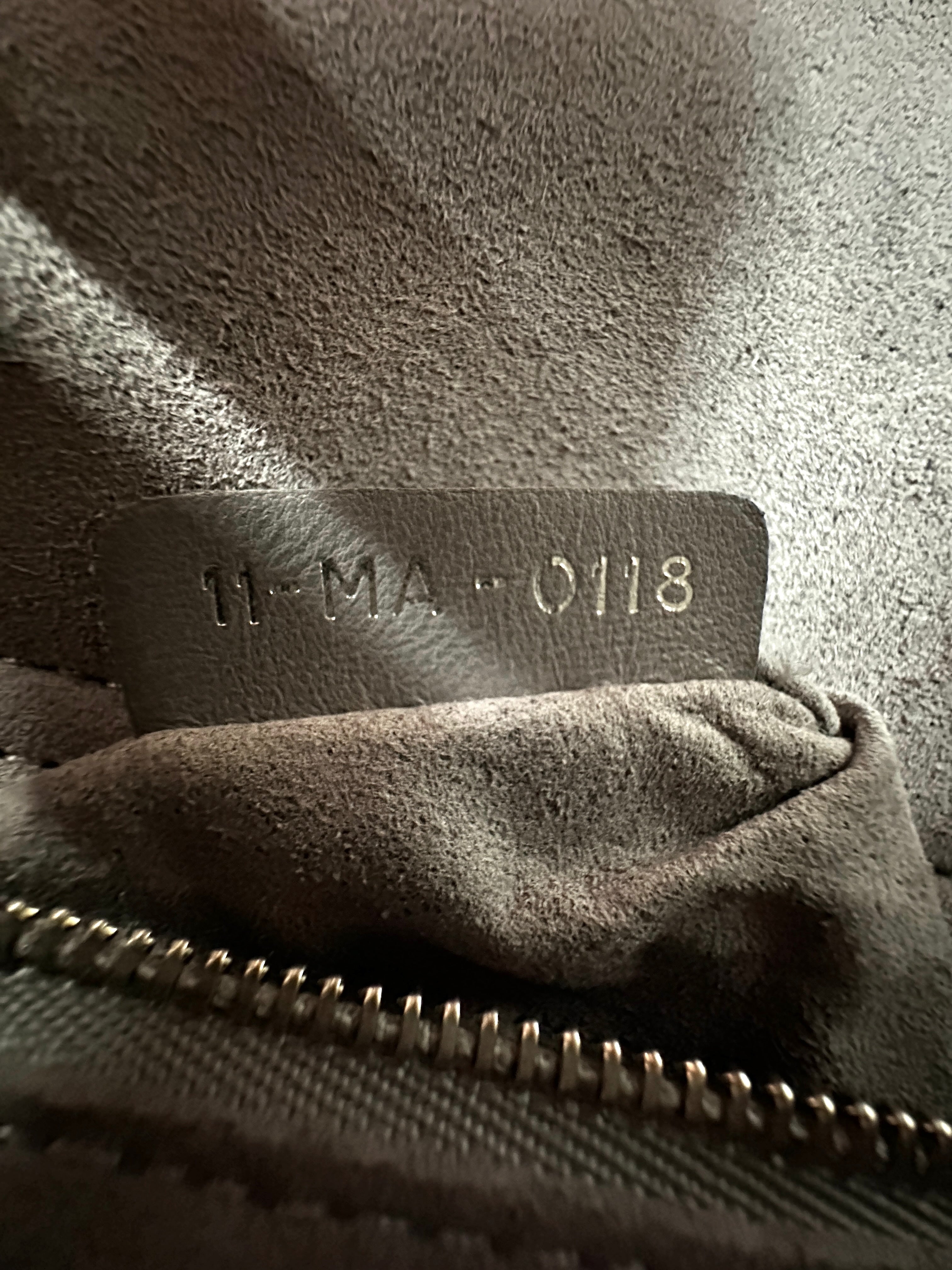Christian Dior Lady Dior Grey Cannage Leather Handle Bag With Silver Charms DR704