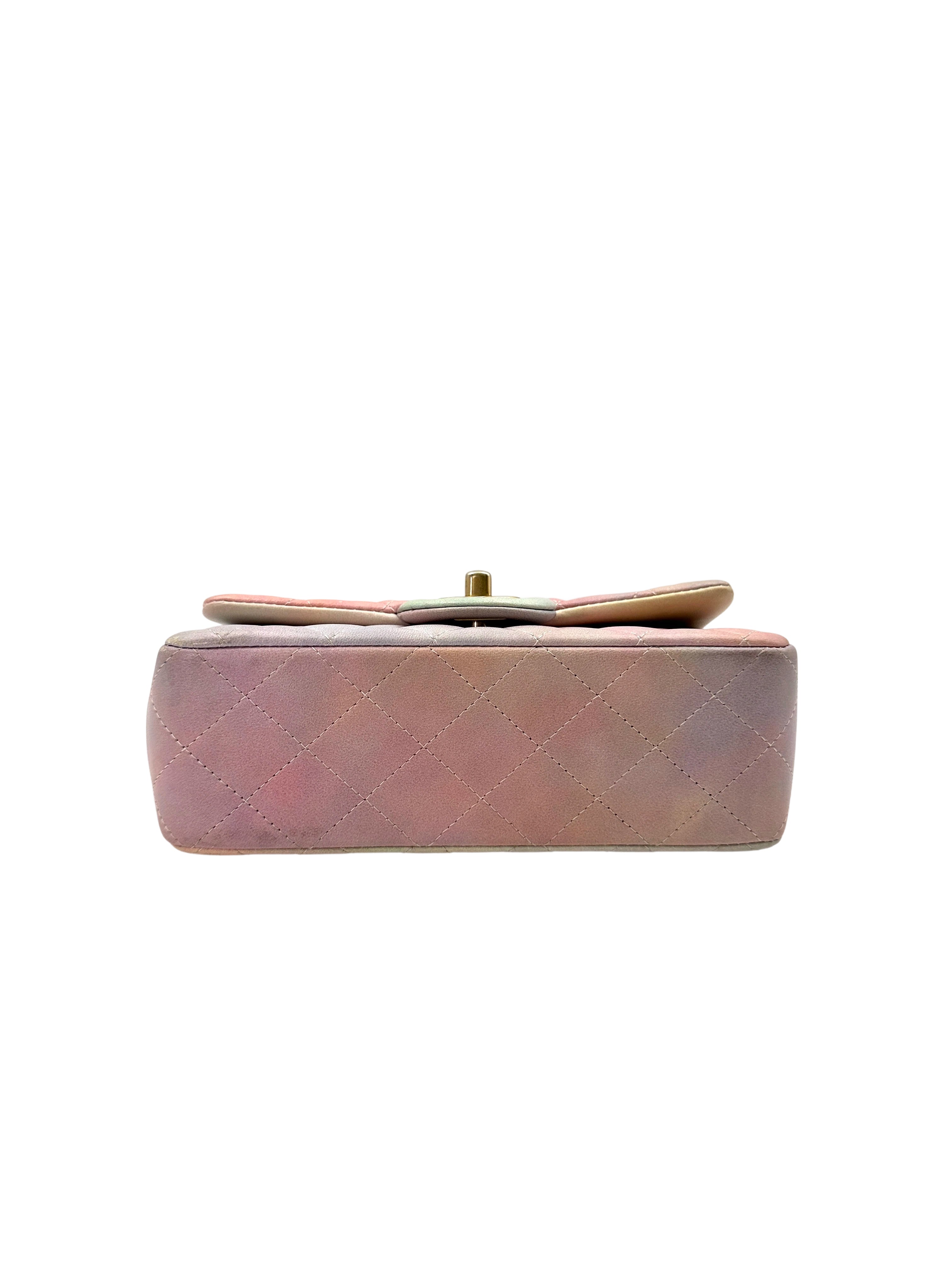 Chanel 22P Classic Flap Pink Ombre Quilted Leather Top Handle Flap Bag(HP***T3) CC1855