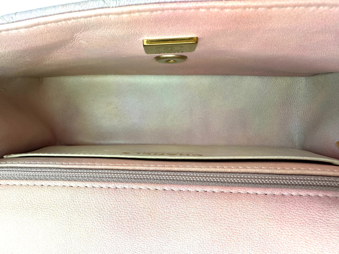 Chanel 22P Classic Flap Pink Ombre Quilted Leather Top Handle Flap Bag(HP***T3) CC1855