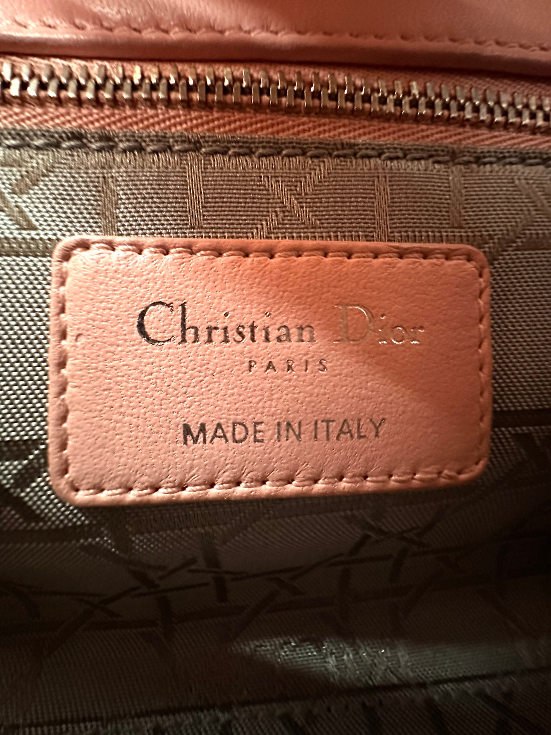 Christian Dior Lady Dior Pink Cannage Lambskin Handle Bag With Silver Charms DR706