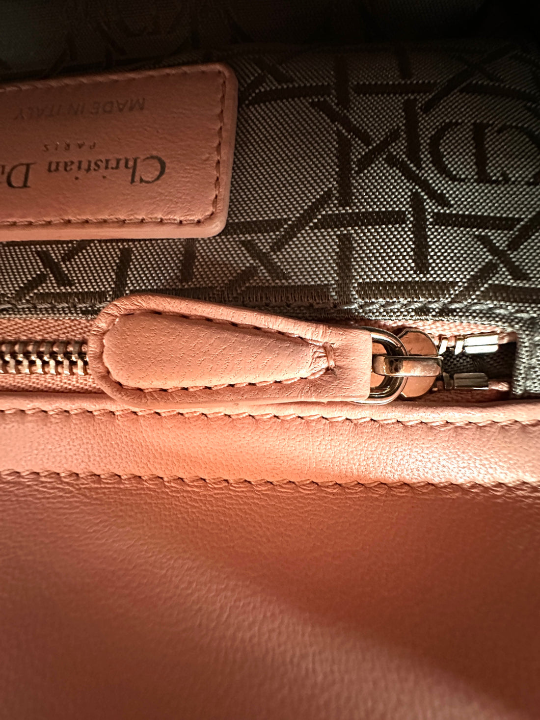 Christian Dior Lady Dior Pink Cannage Lambskin Handle Bag With Silver Charms DR706