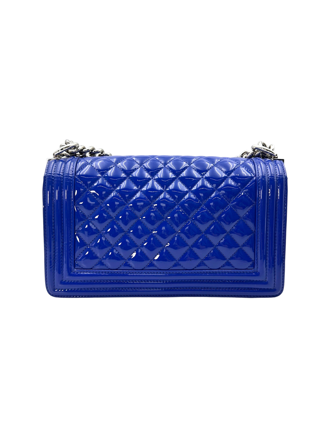 Chanel LeBoy Blue Quilted Patent Calfskin Medium Size Flap Bag(20***55) CC1852