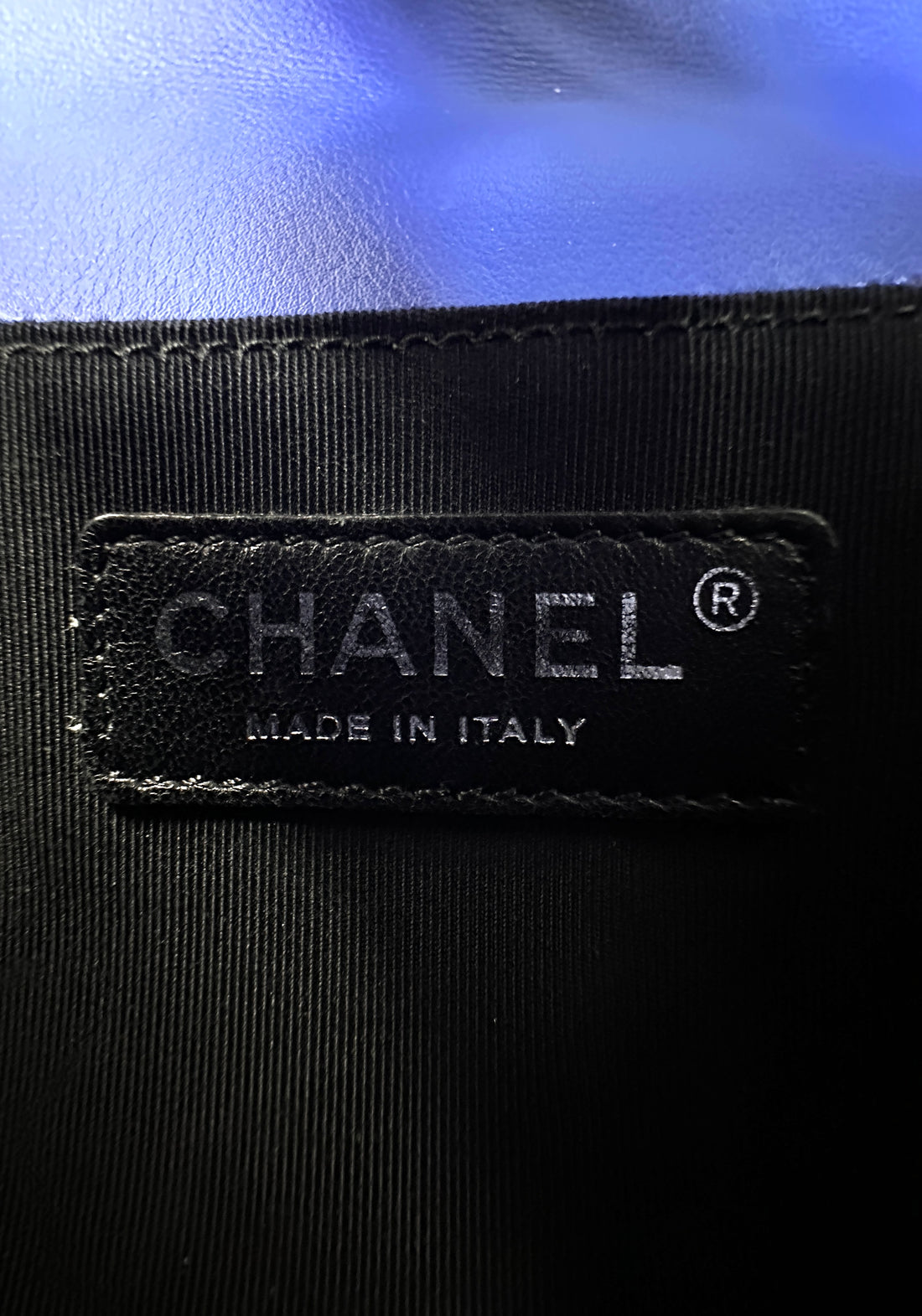 Chanel LeBoy Blue Quilted Patent Calfskin Medium Size Flap Bag(20***55) CC1852