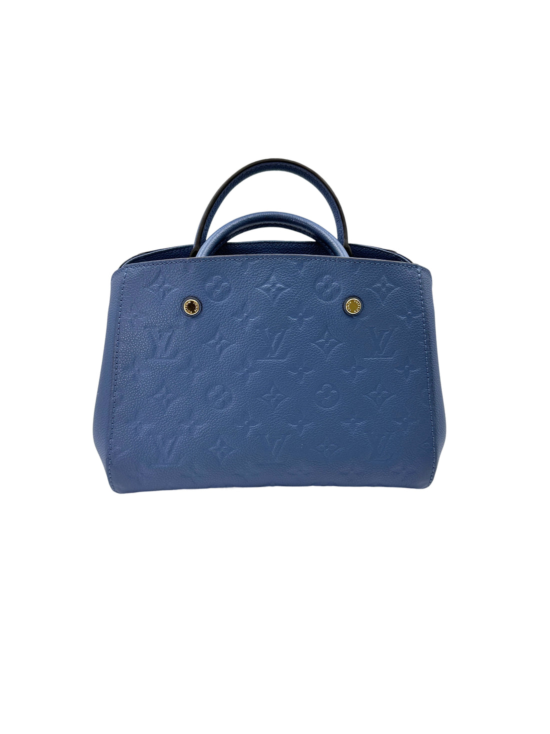 Louis Vuitton Montaigne Blue Monogram Empreinte Leather Handle Bag LV2542