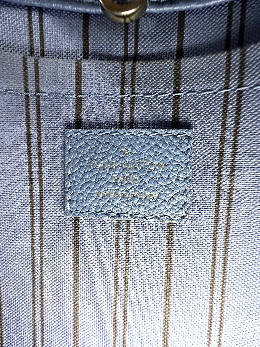 Louis Vuitton Montaigne Blue Monogram Empreinte Leather Handle Bag LV2542