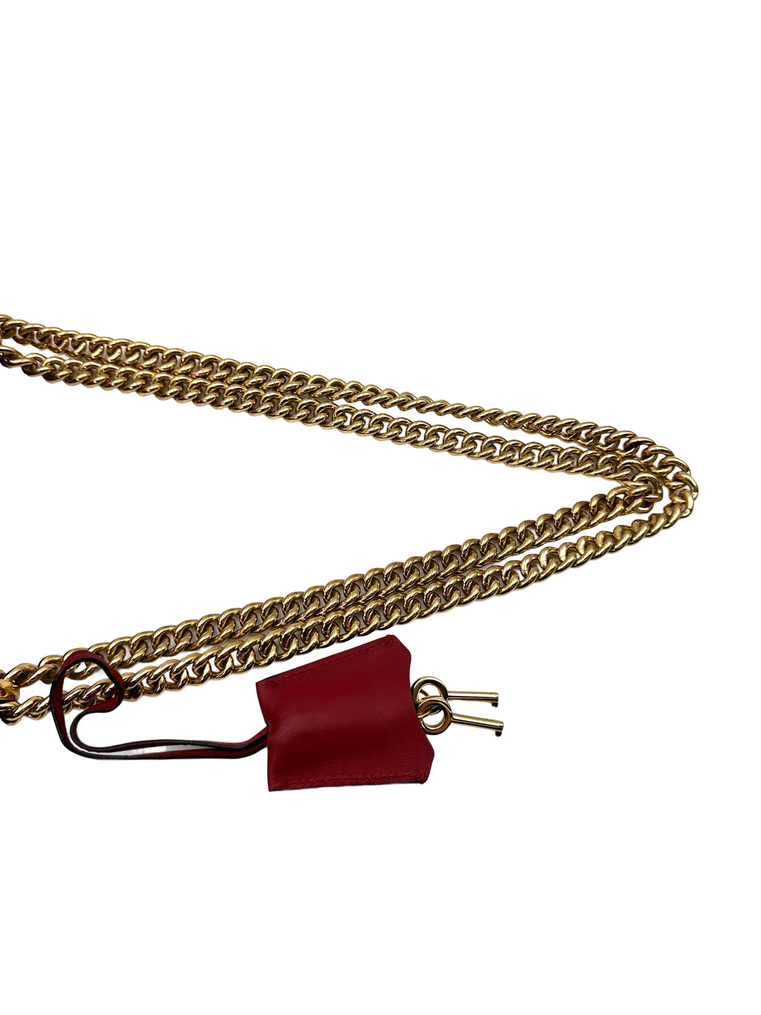 Gucci Padlock Red Pearl Studded Leather Chain Bag With Gold Hardware GG894