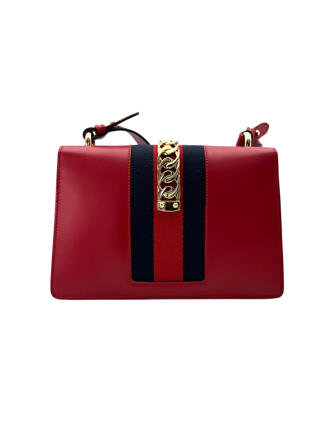 Gucci Sylvie Red Leather Medium Size Shoulder Bag GG892