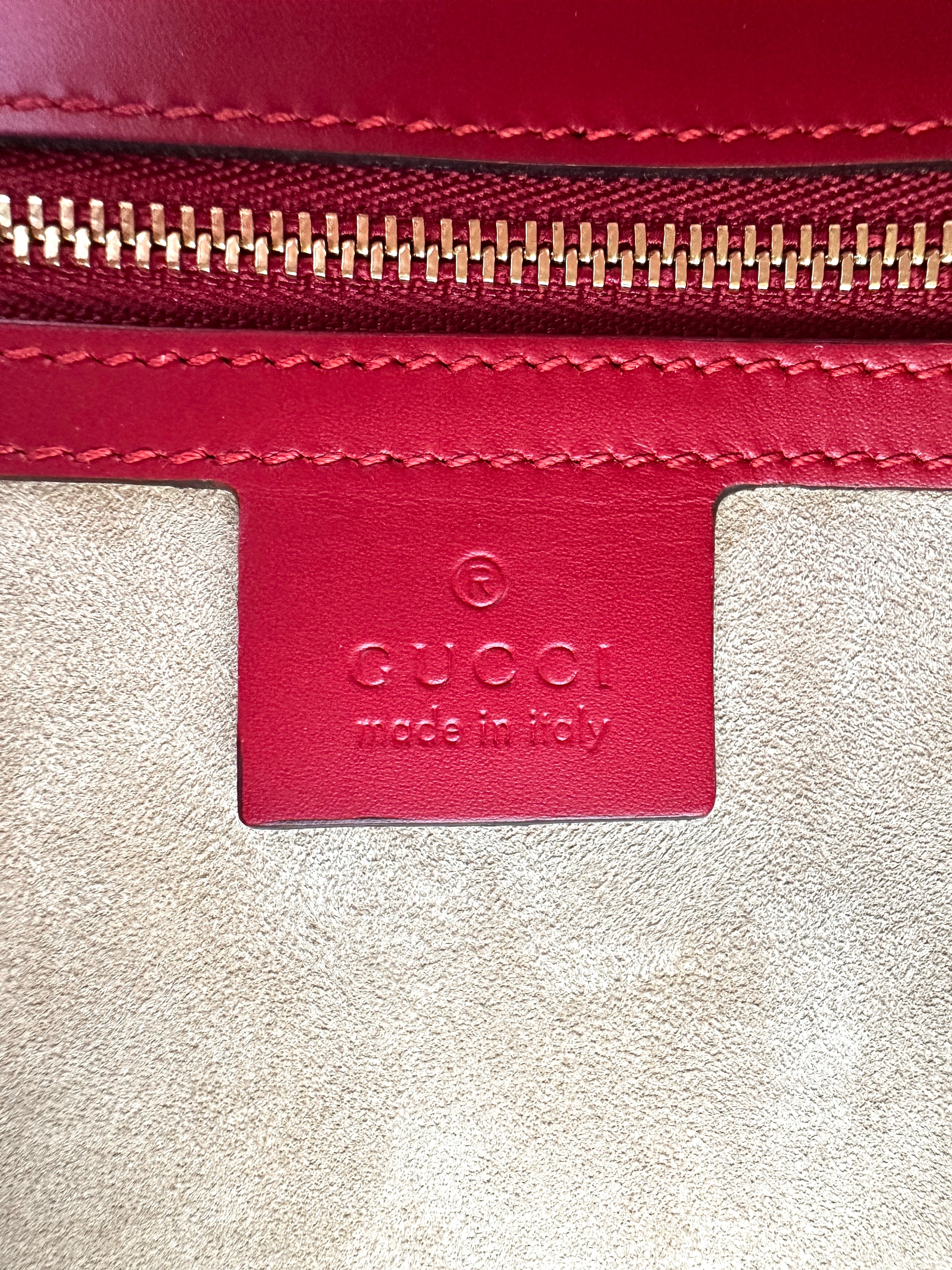 Gucci Sylvie Red Leather Medium Size Shoulder Bag GG892