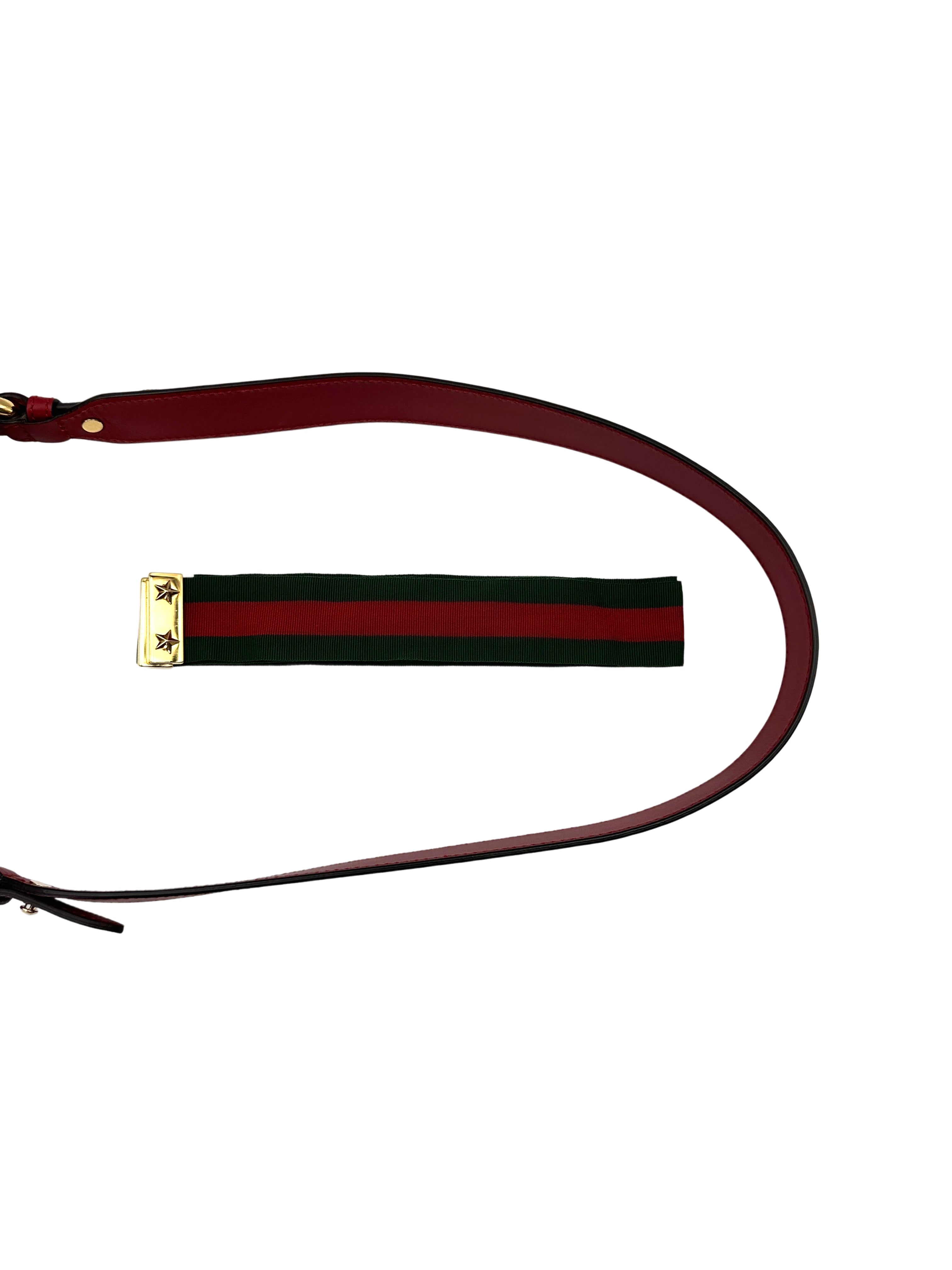 Gucci Sylvie Red Leather Medium Size Shoulder Bag GG892