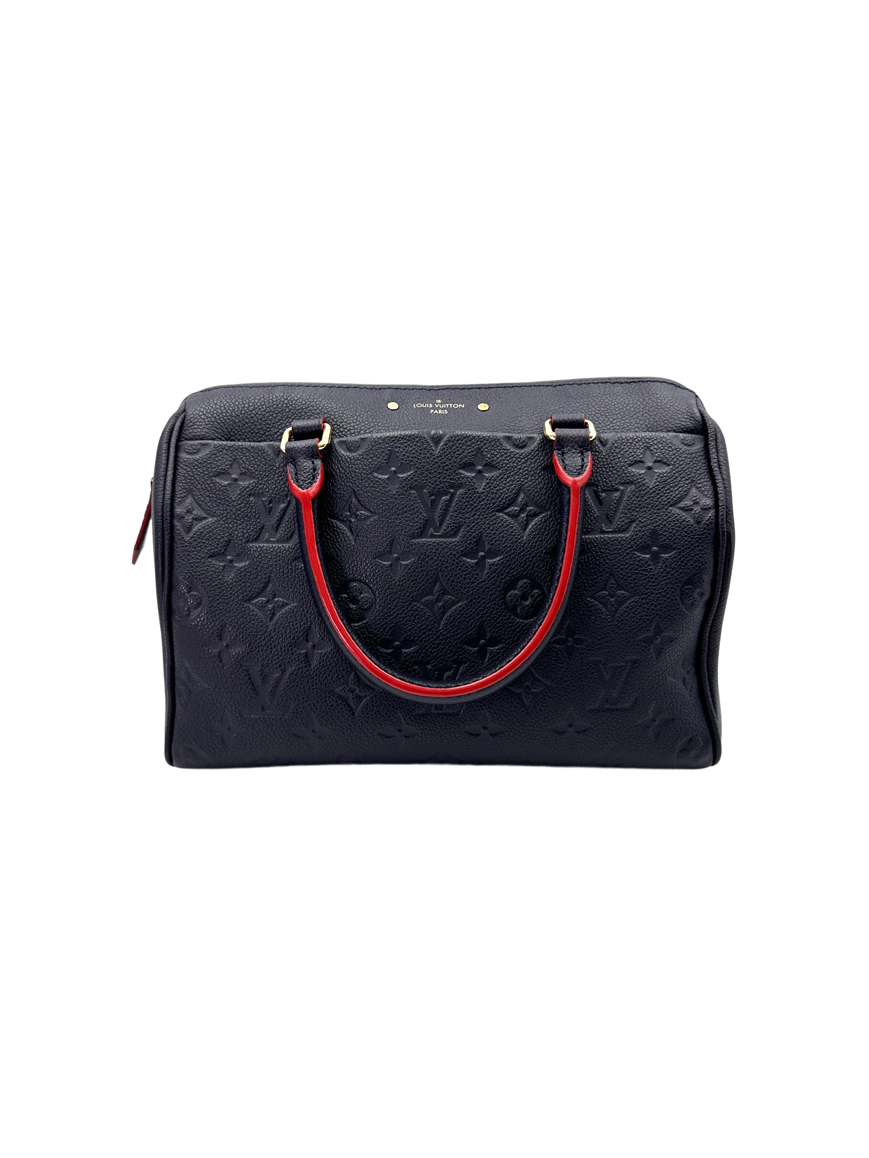 Louis Vuitton Speedy25 Navy Monogram Empreinte Leather Handle Bag LV2539