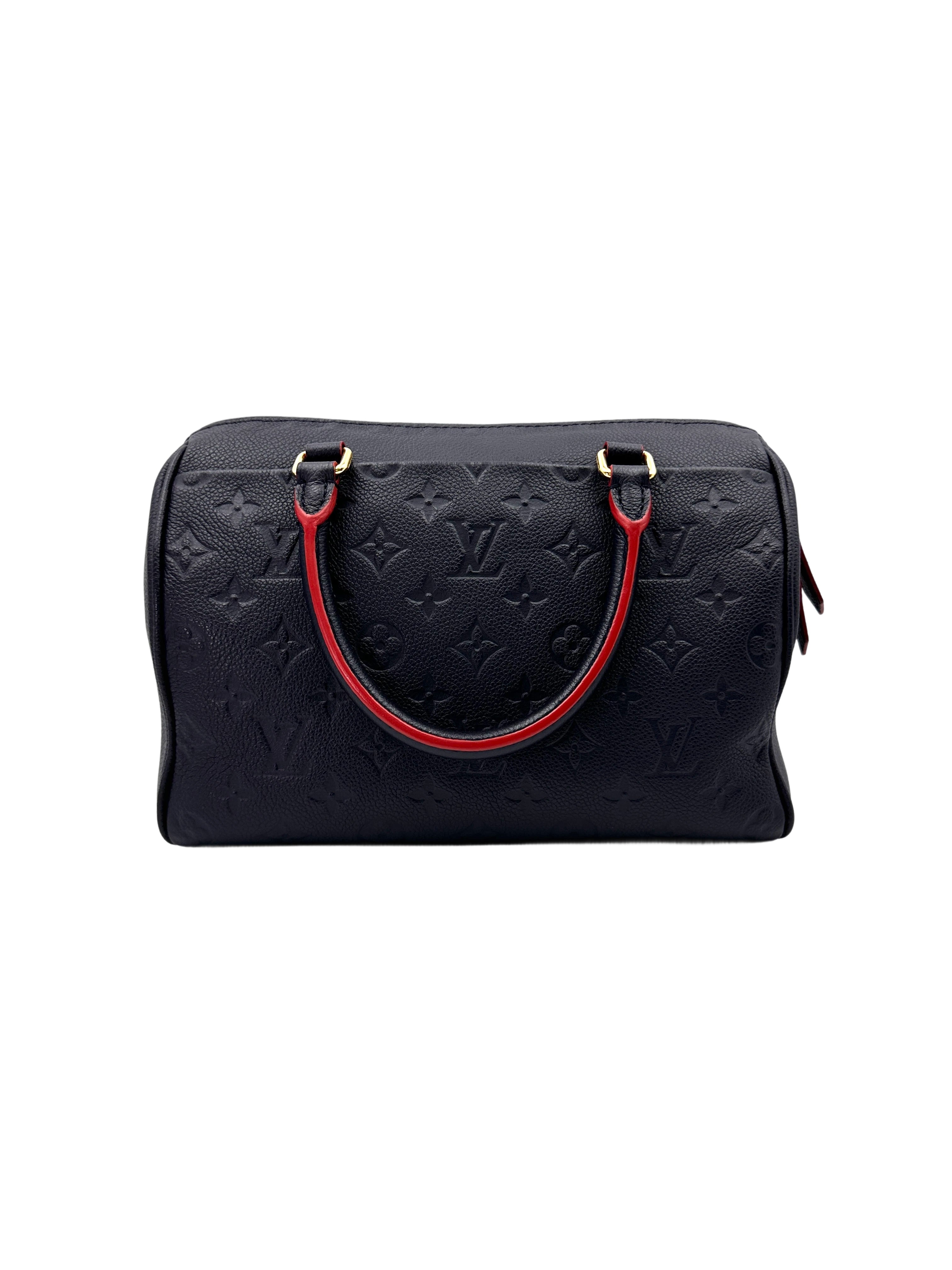 Louis Vuitton Speedy25 Navy Monogram Empreinte Leather Handle Bag LV2539