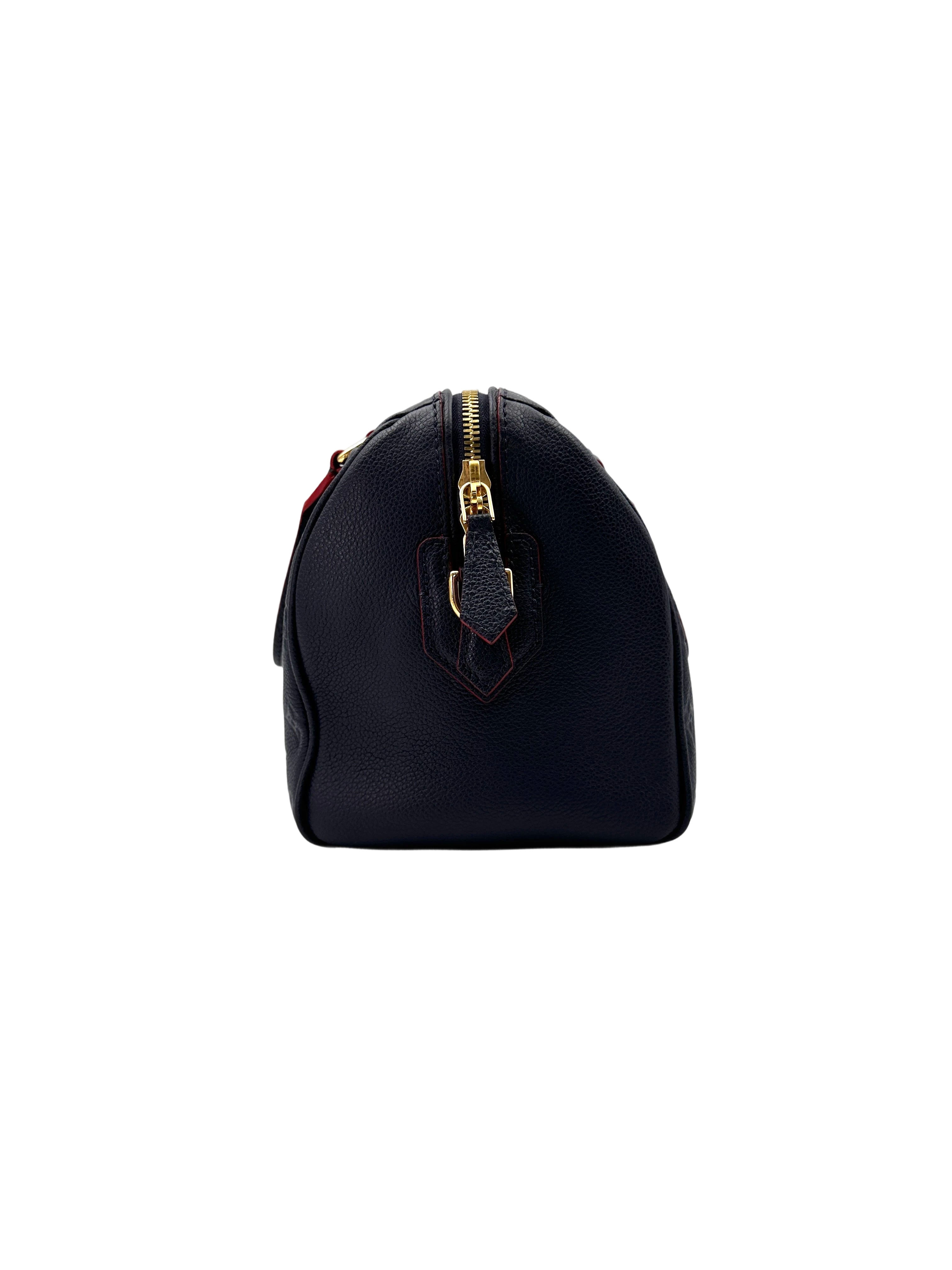 Louis Vuitton Speedy25 Navy Monogram Empreinte Leather Handle Bag LV2539
