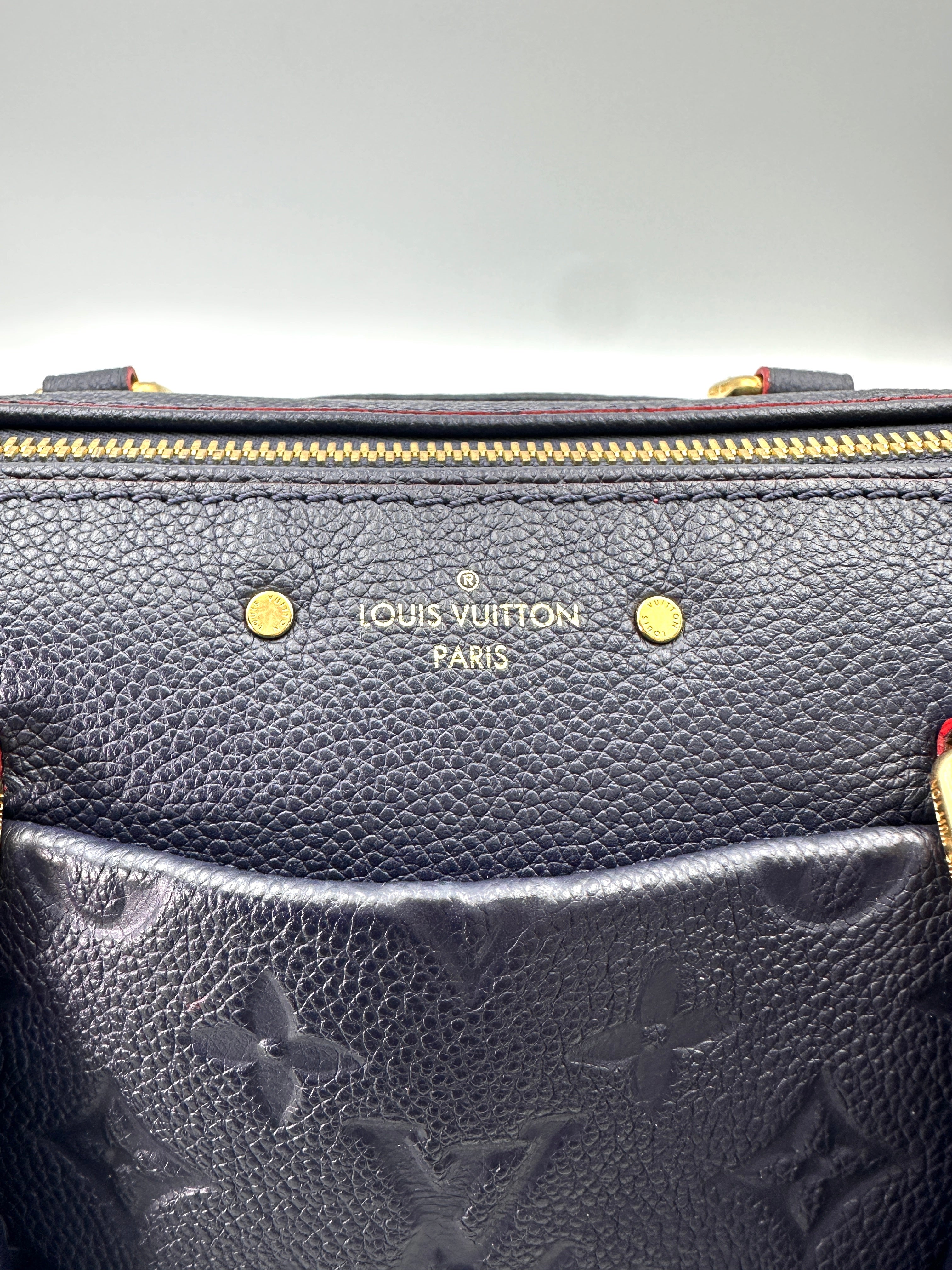 Louis Vuitton Speedy25 Navy Monogram Empreinte Leather Handle Bag LV2539