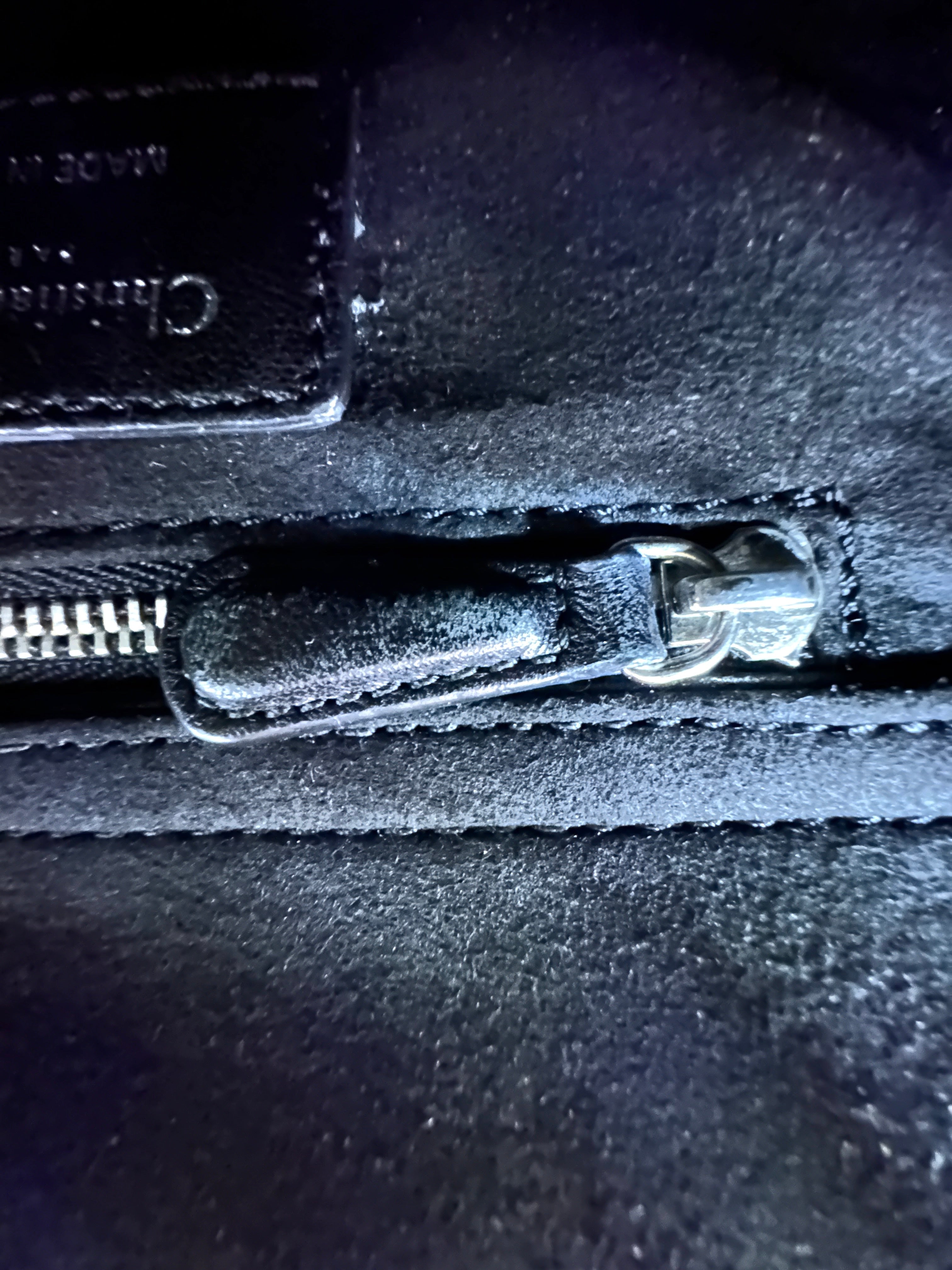 Christian Dior Lady Dior Black Cannage Leather Handle Bag With Silver Charms DR708