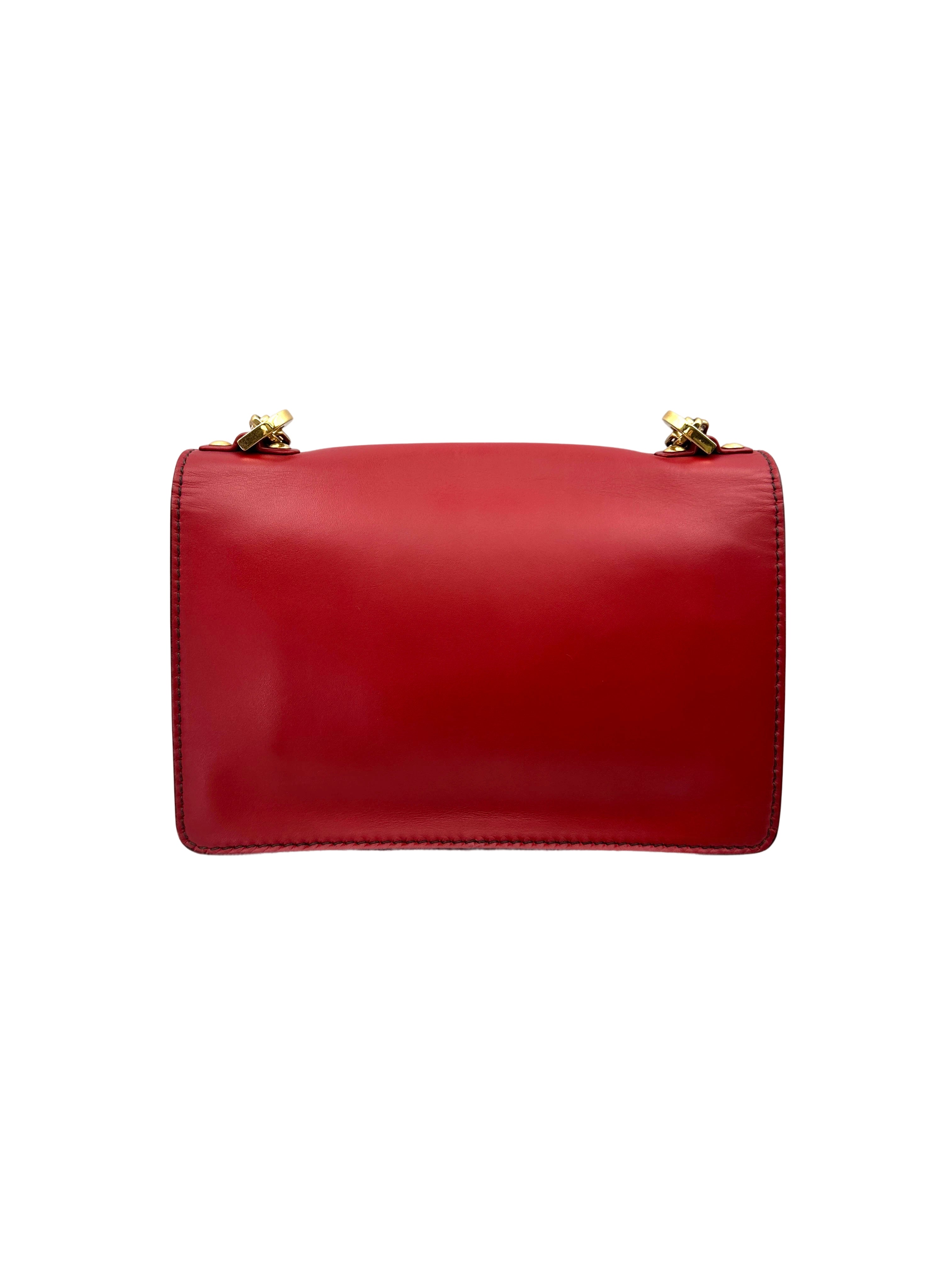 Christian Dior Jadior Red Leather Chain Bag With Gold Hardware IRIS198