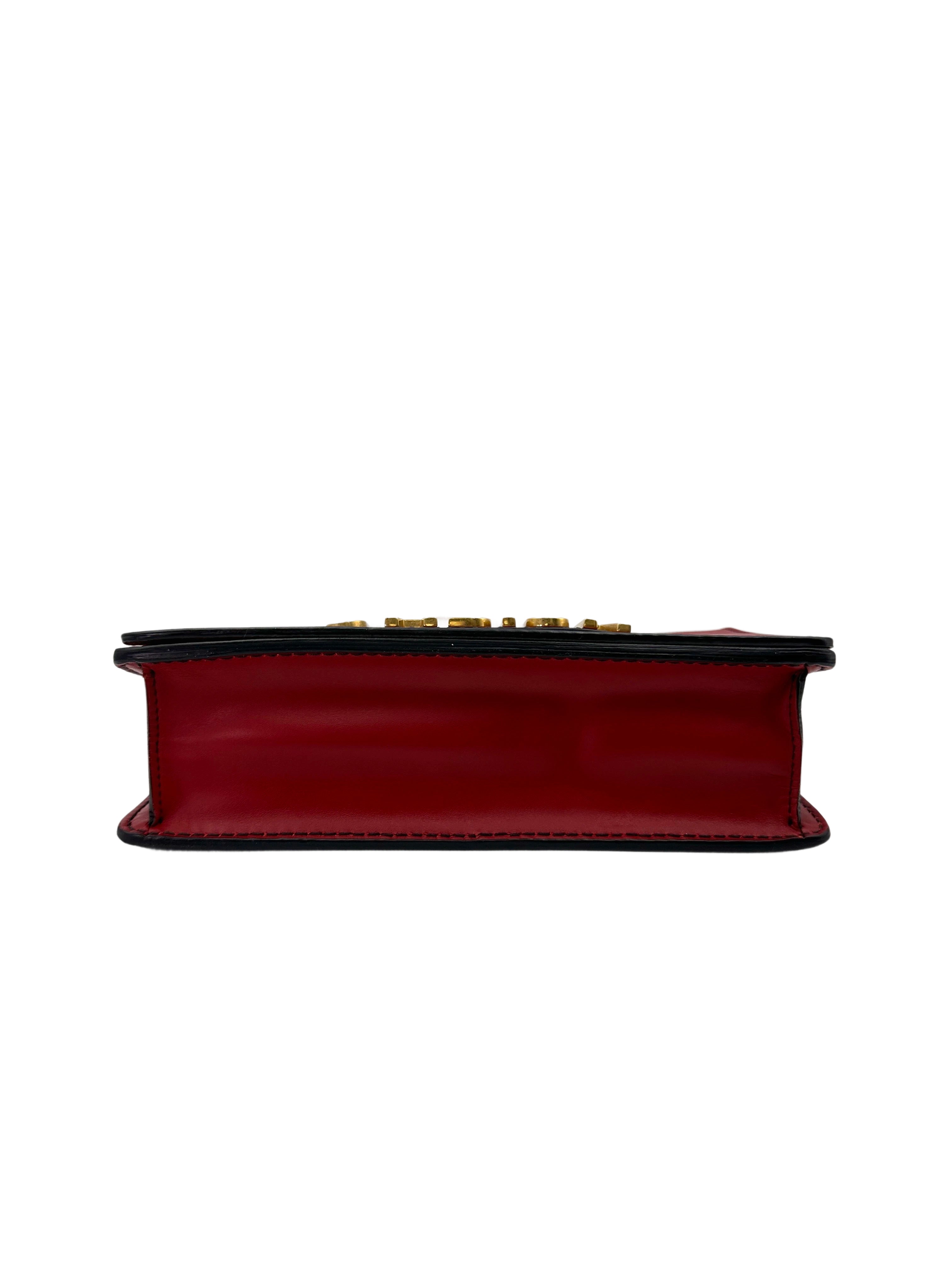 Christian Dior Jadior Red Leather Chain Bag With Gold Hardware IRIS198