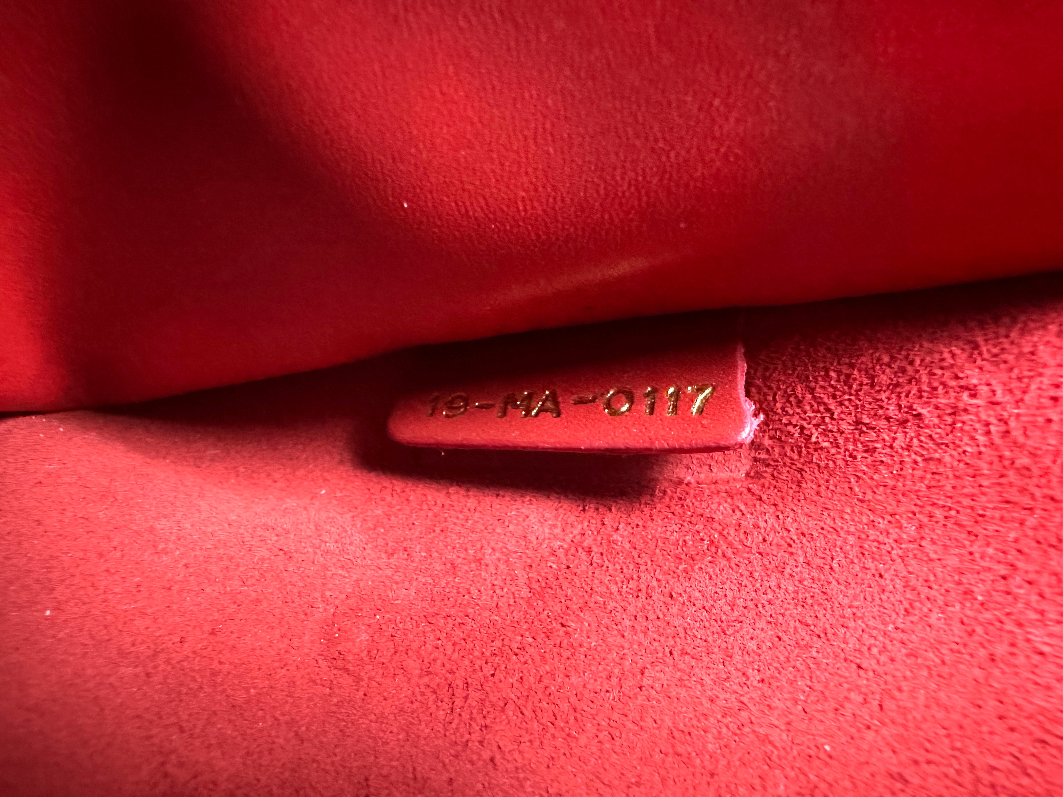 Christian Dior Jadior Red Leather Chain Bag With Gold Hardware IRIS198