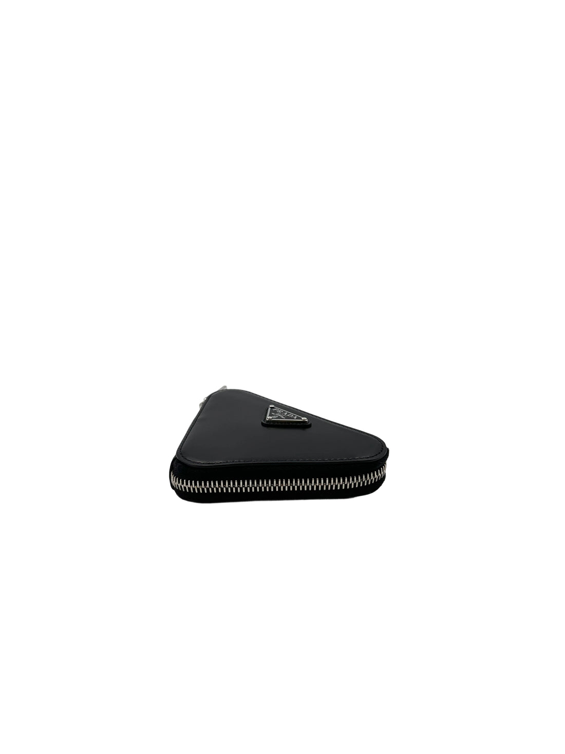 Prada Triangle Black Leather Pouch PR295