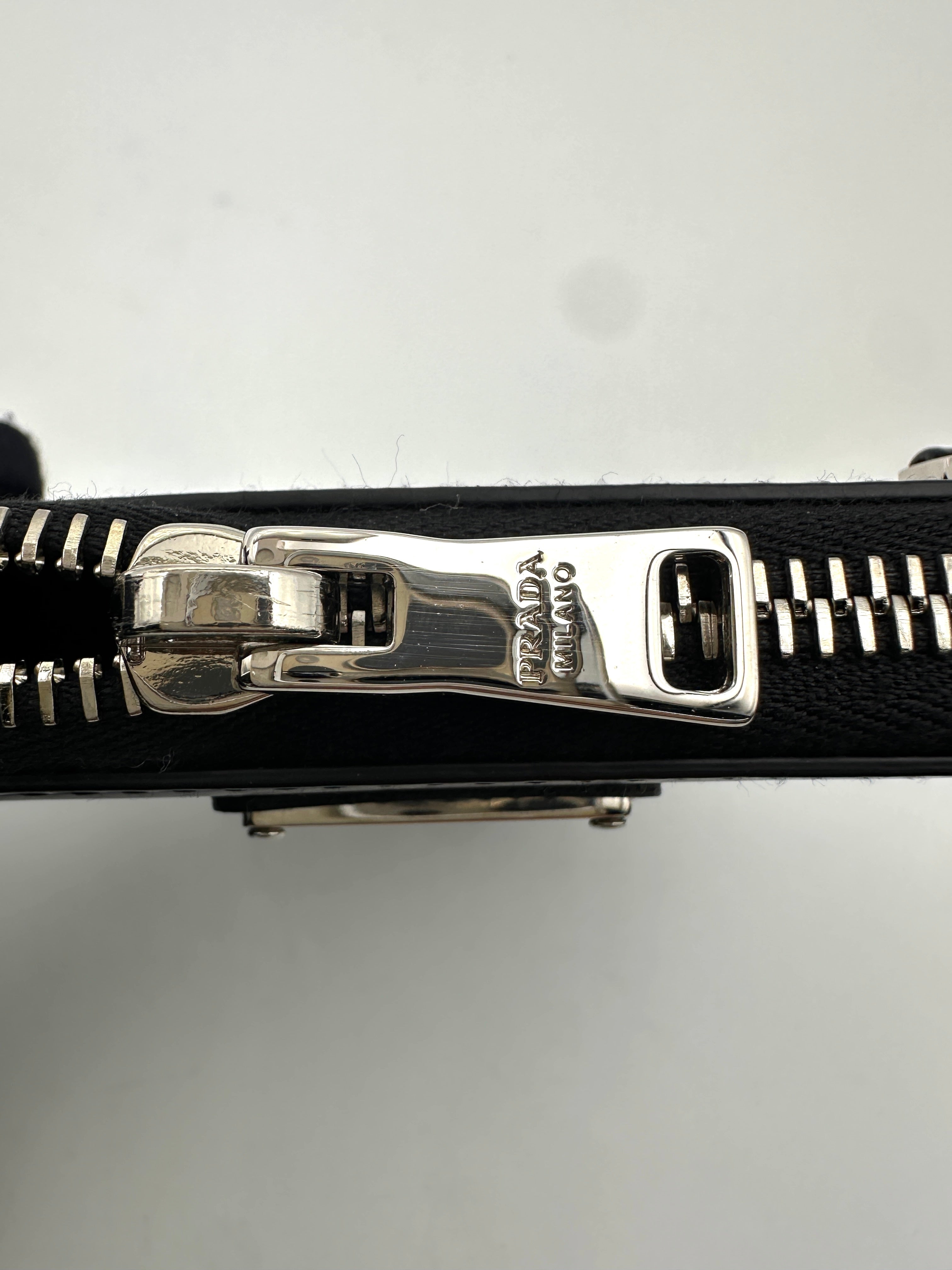 Prada Triangle Black Leather Pouch PR295