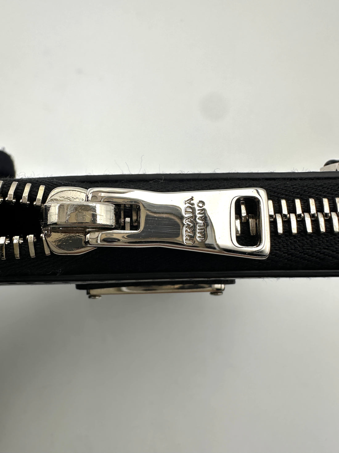 Prada Triangle Black Leather Pouch PR295
