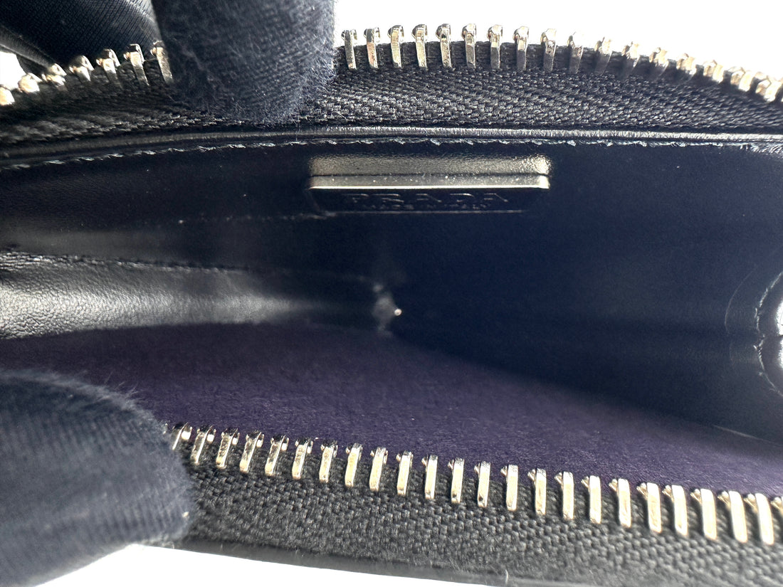 Prada Triangle Black Leather Pouch PR295
