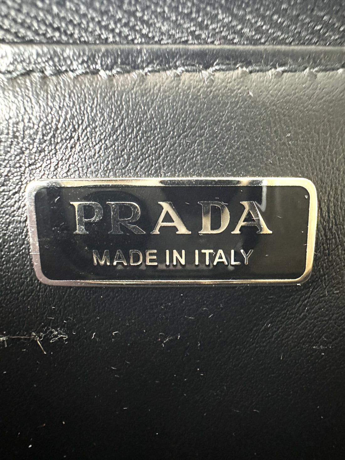 Prada Triangle Black Leather Pouch PR295
