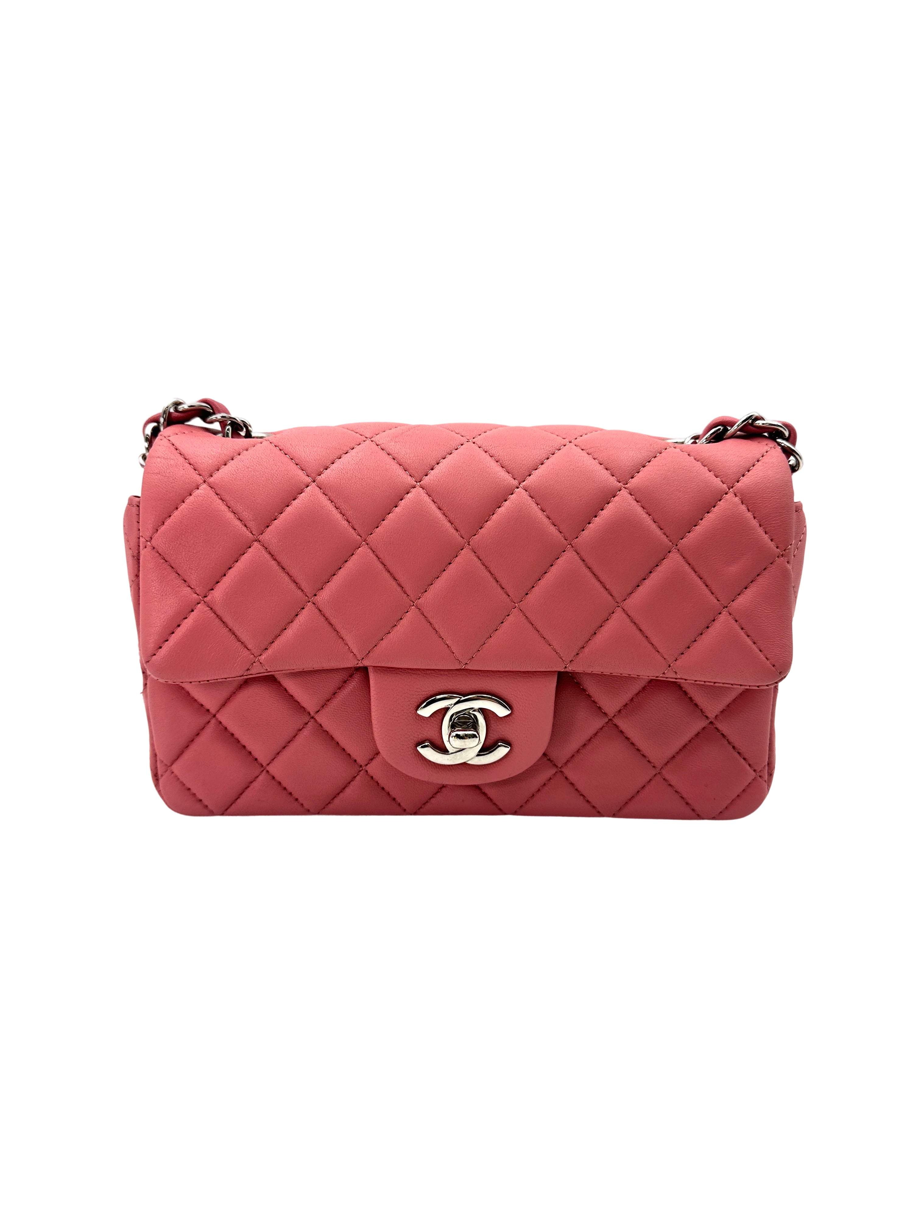 Chanel Classic Flap Pink Quilted Leather Mini Rectangular Flap Bag(18***51) CC1850