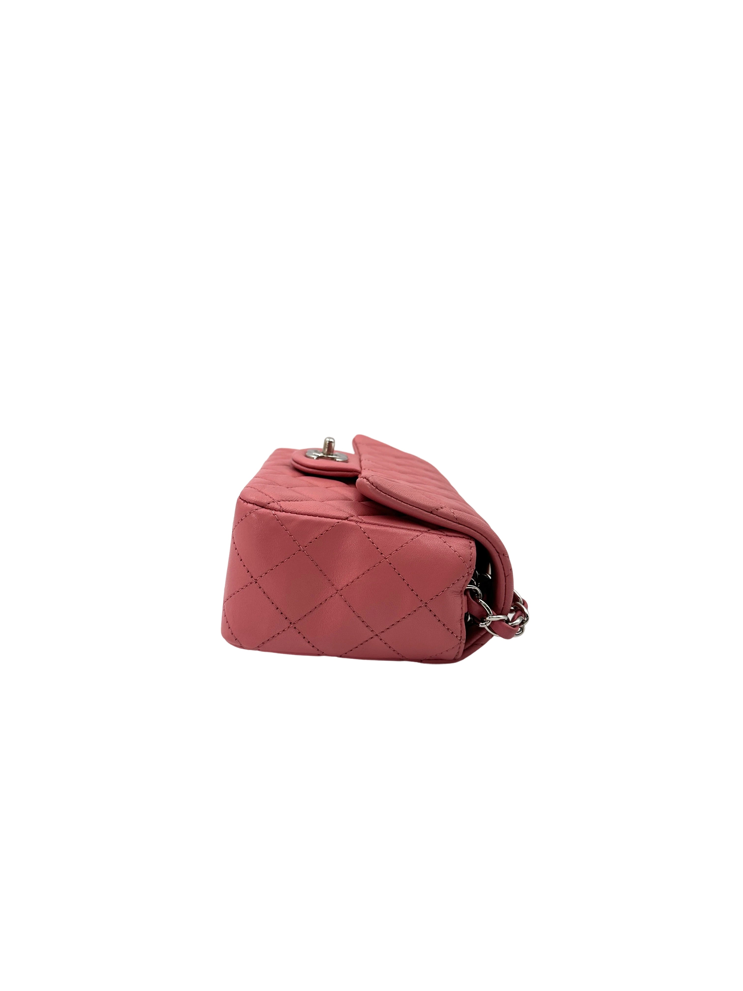 Chanel Classic Flap Pink Quilted Leather Mini Rectangular Flap Bag(18***51) CC1850