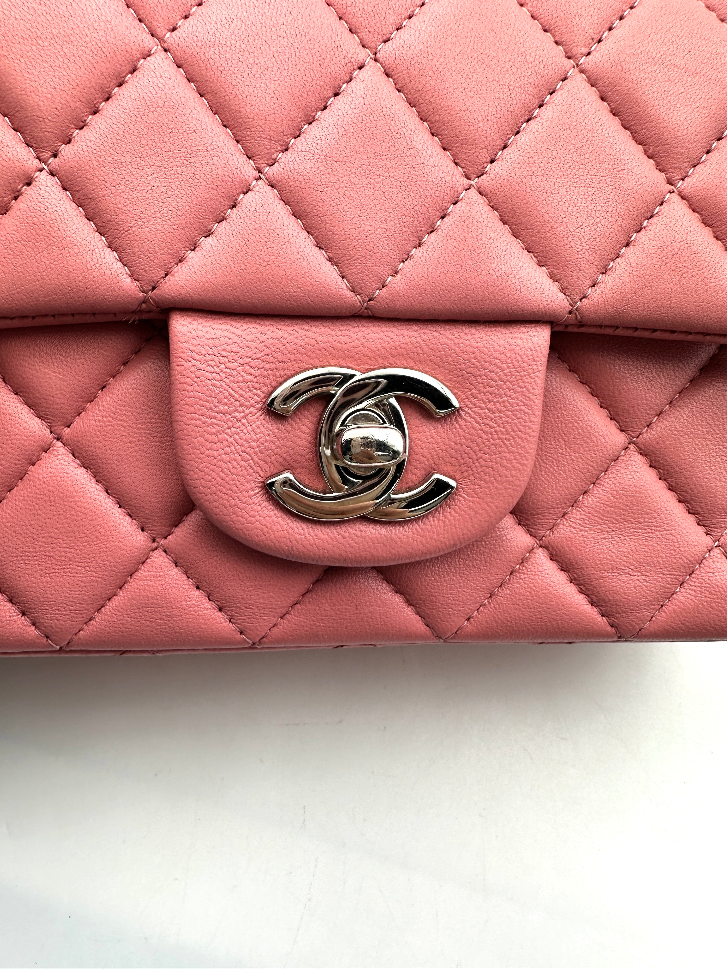 Chanel Classic Flap Pink Quilted Leather Mini Rectangular Flap Bag(18***51) CC1850