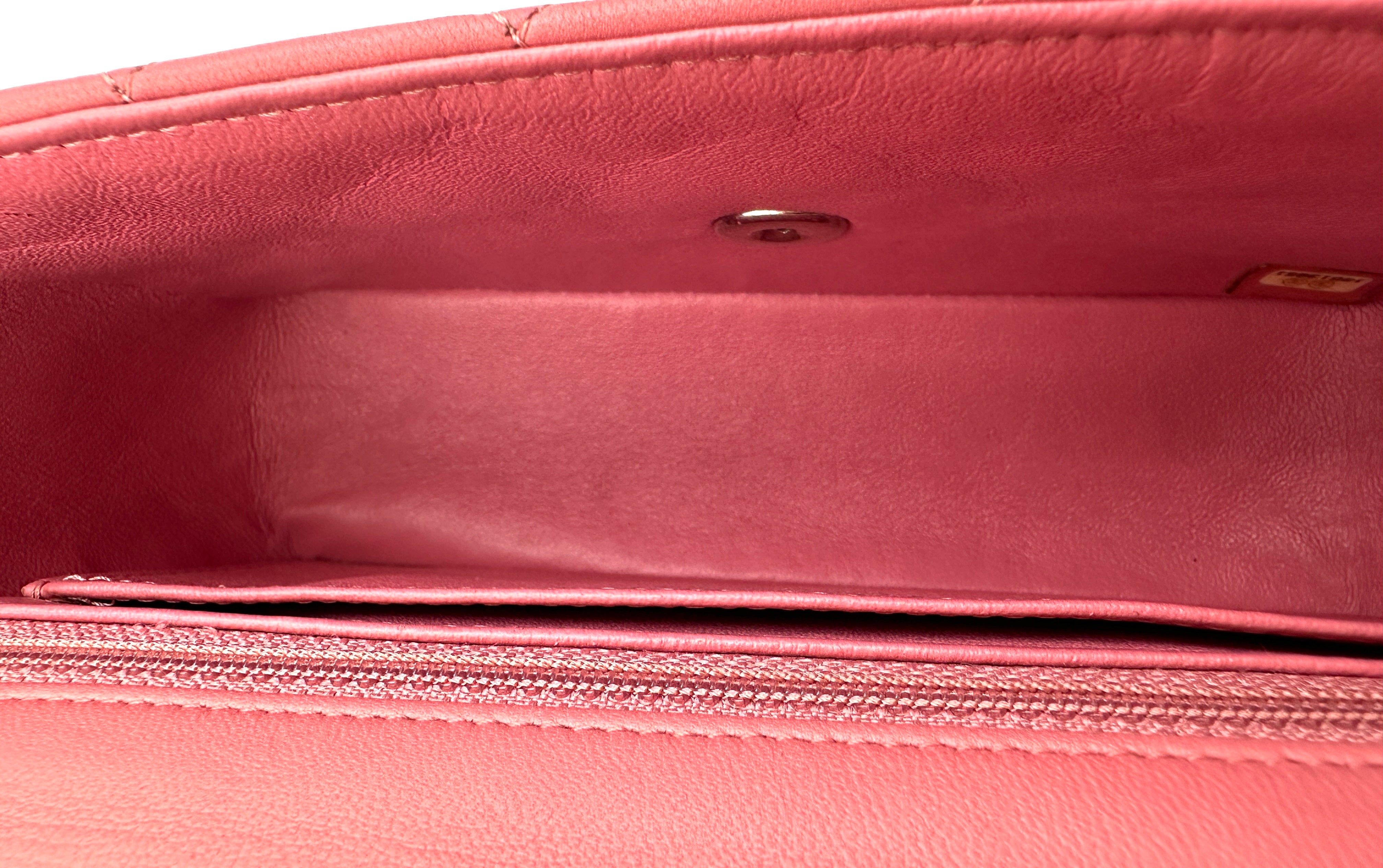 Chanel Classic Flap Pink Quilted Leather Mini Rectangular Flap Bag(18***51) CC1850