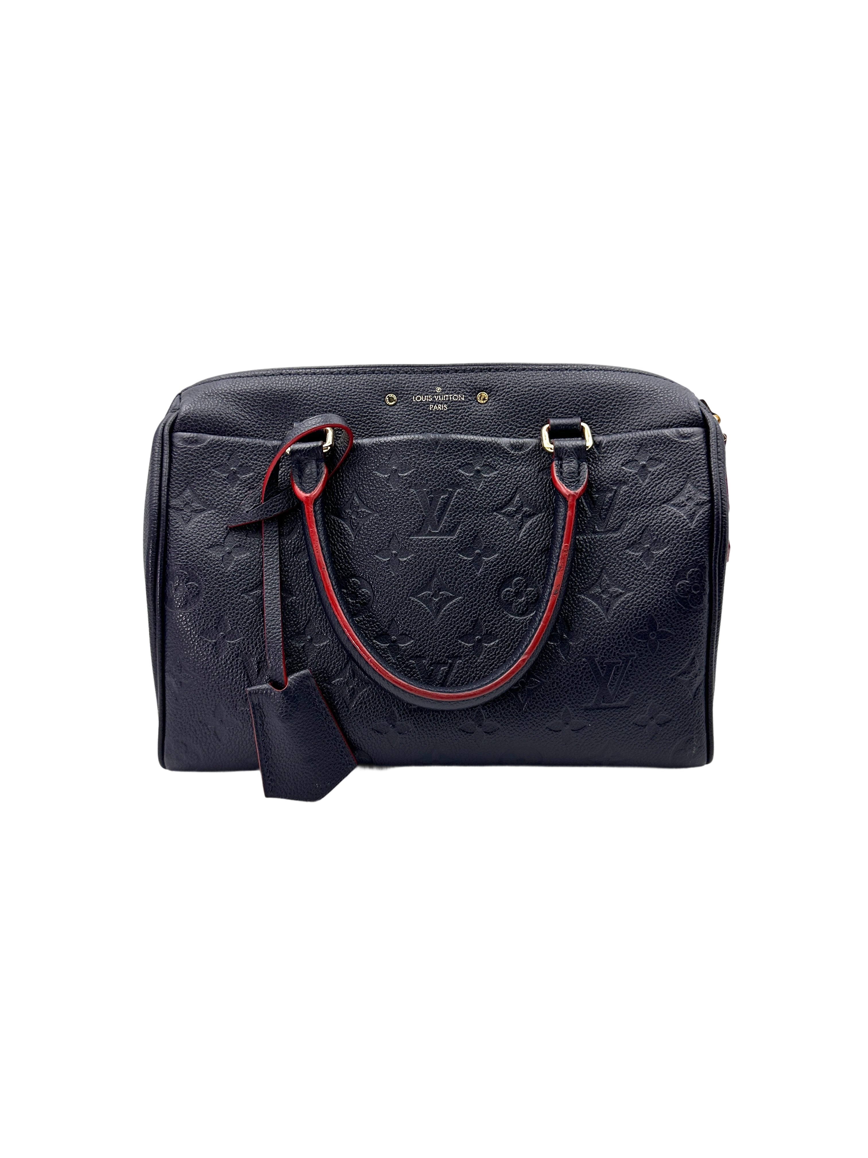 Louis Vuitton Speedy25 Navy Monogram Empreinte Leather Handle Bag LV2545