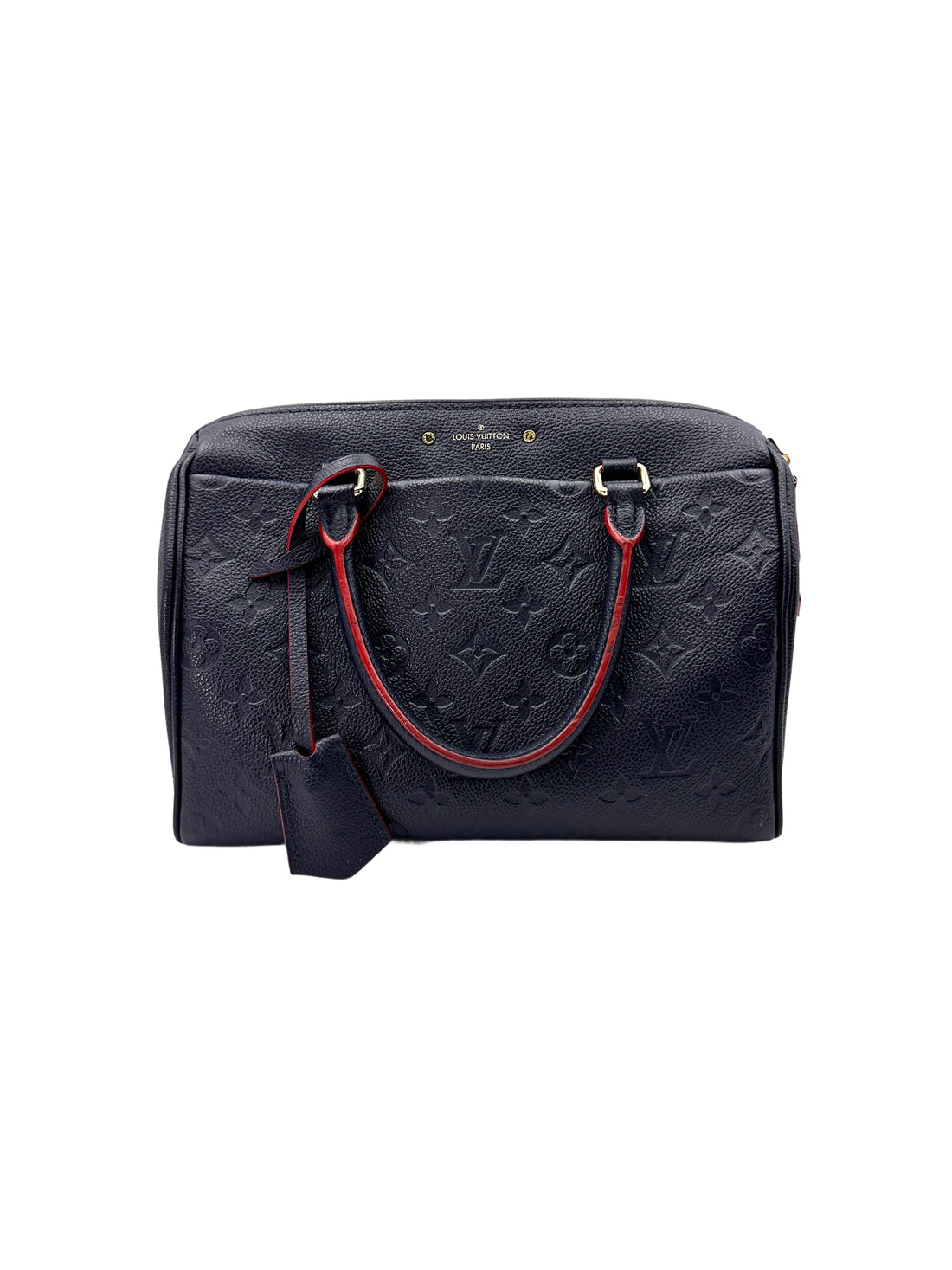 Louis Vuitton Speedy25 Navy Monogram Empreinte Leather Handle Bag LV2545
