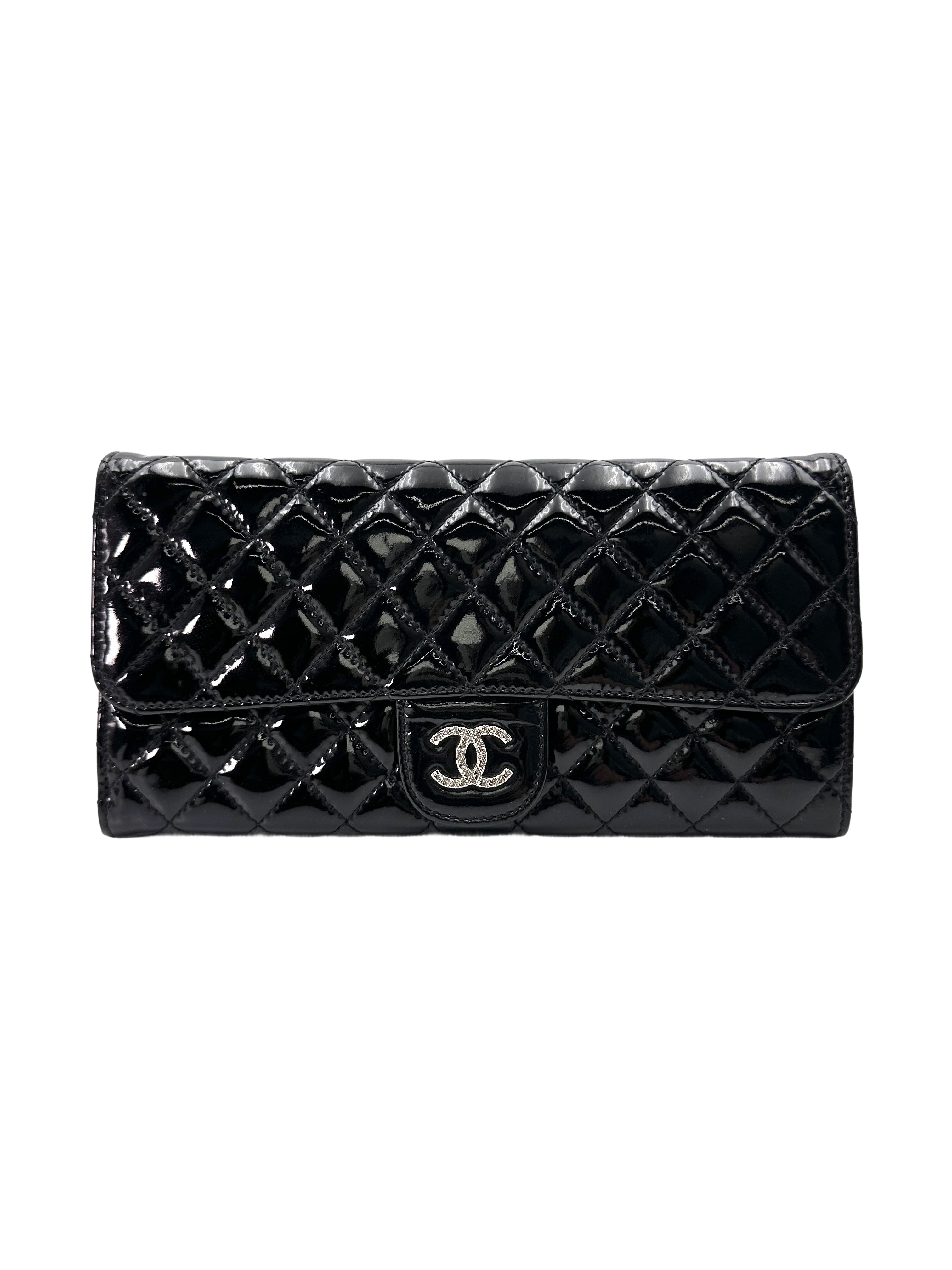 Chanel Brilliant Black Quilted Patent Leather Flap Bag(14***50) CC1856