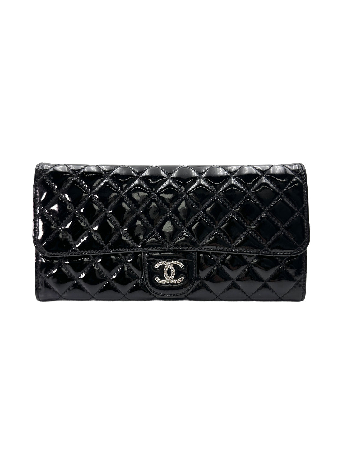 Chanel Brilliant Black Quilted Patent Leather Flap Bag(14***50) CC1856