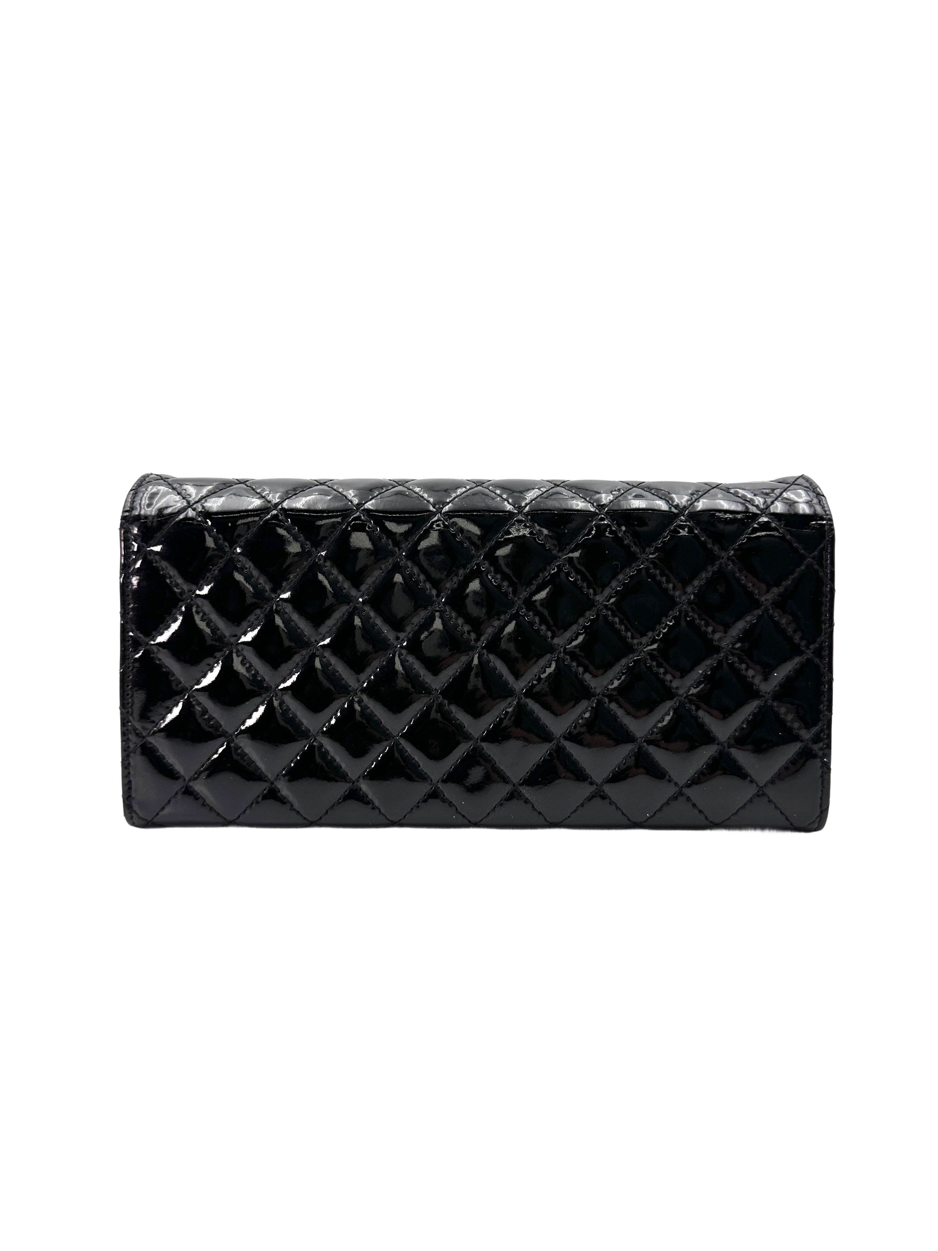 Chanel Brilliant Black Quilted Patent Leather Flap Bag(14***50) CC1856