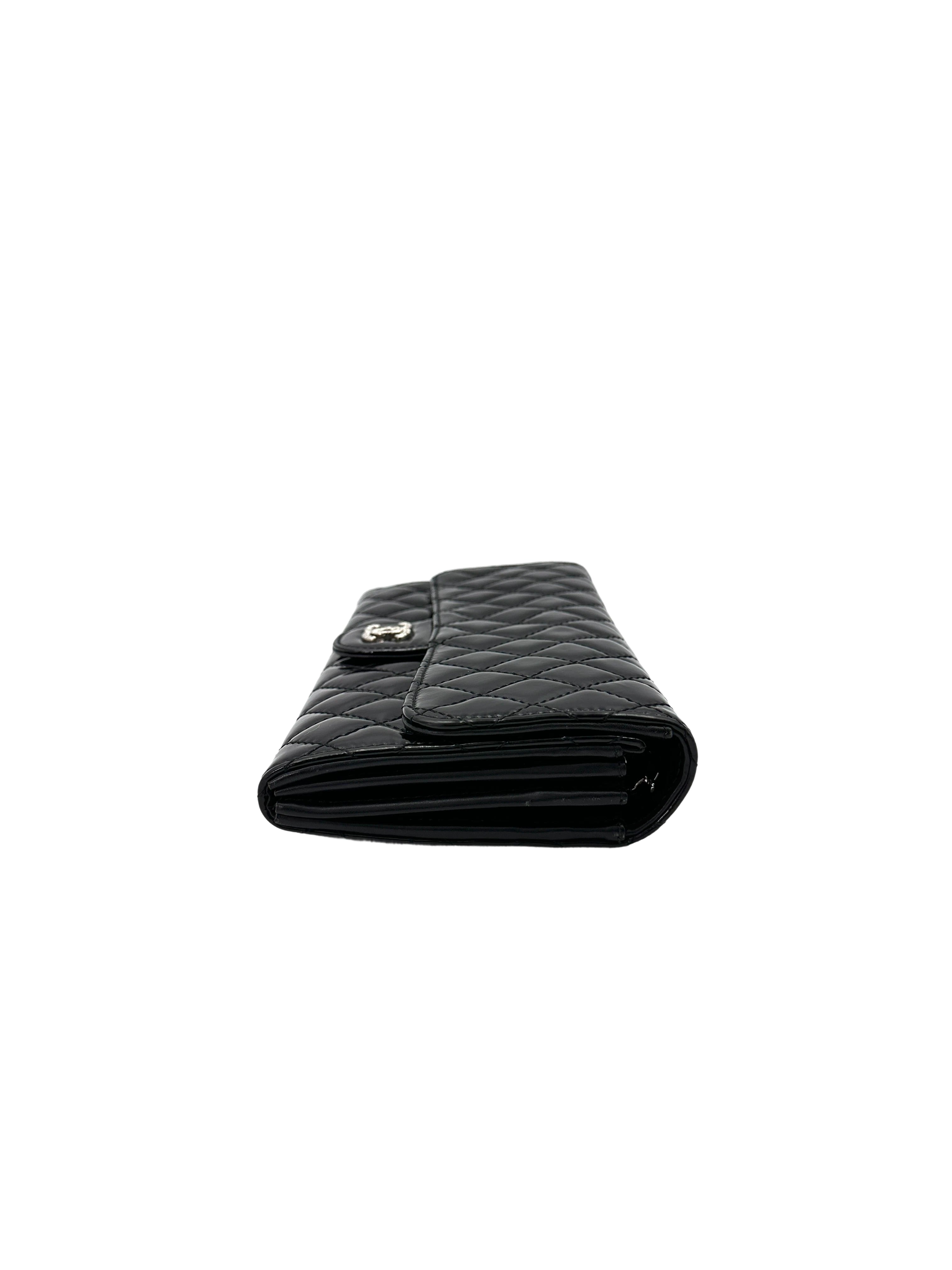 Chanel Brilliant Black Quilted Patent Leather Flap Bag(14***50) CC1856