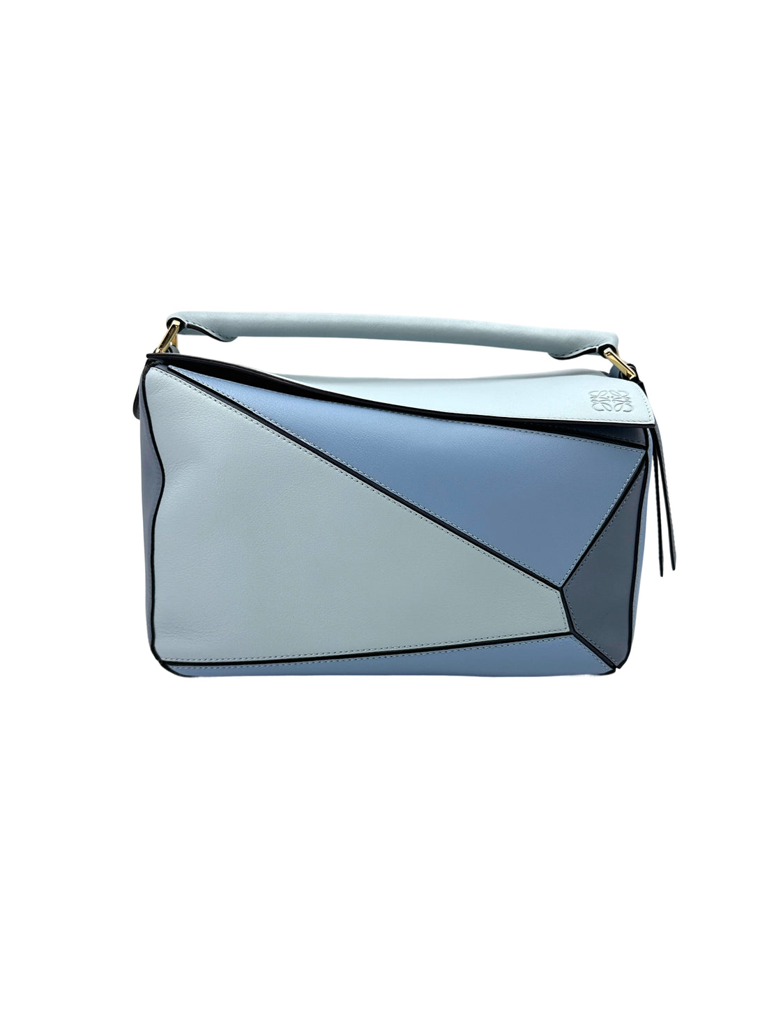 Loewe Puzzle Blue Leather Medium Size Shoulder Bag LW86-1