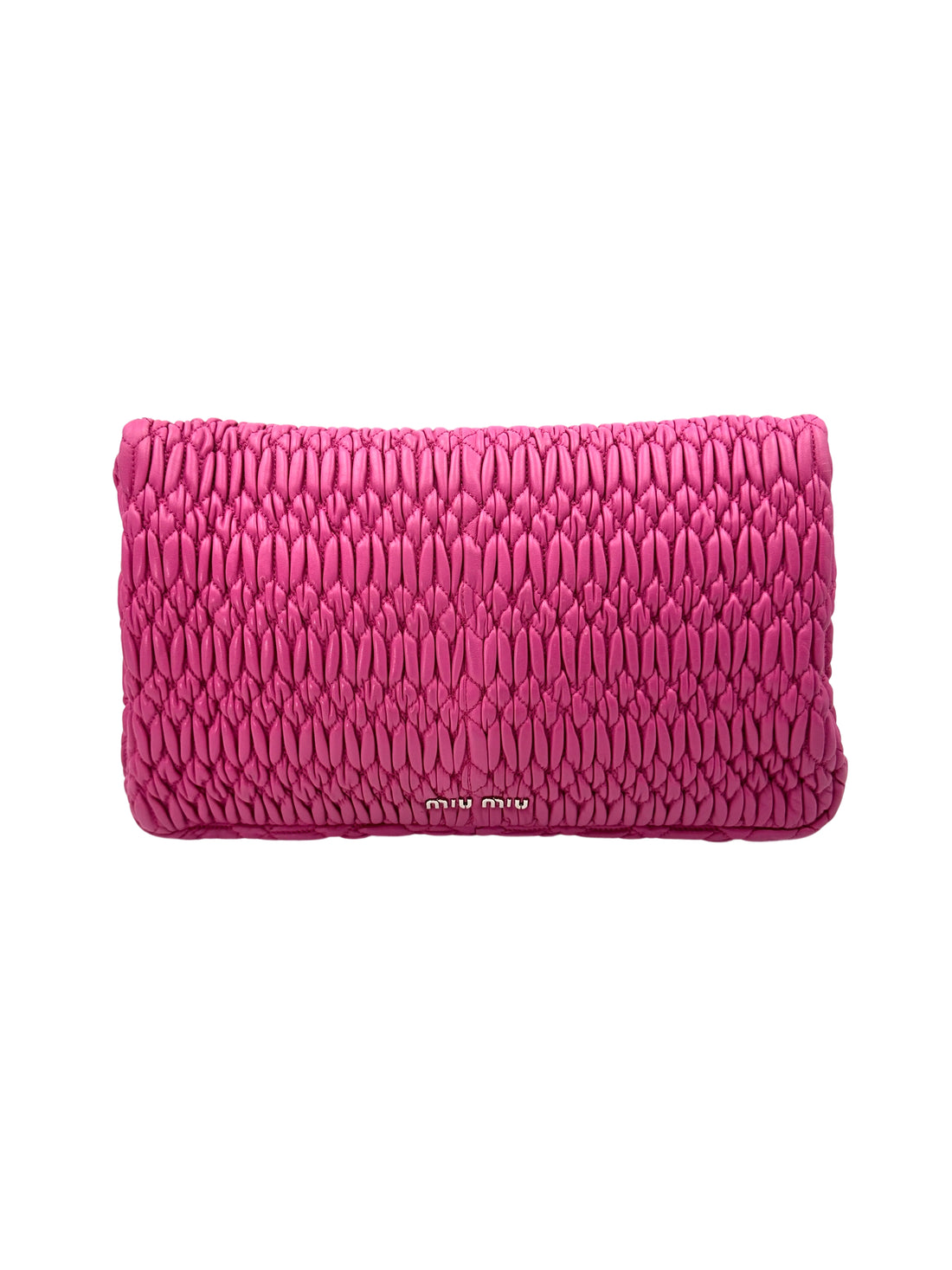 Miu Miu Pink Nappa Leather Crystal Cloquet Shoulder Bag MM34