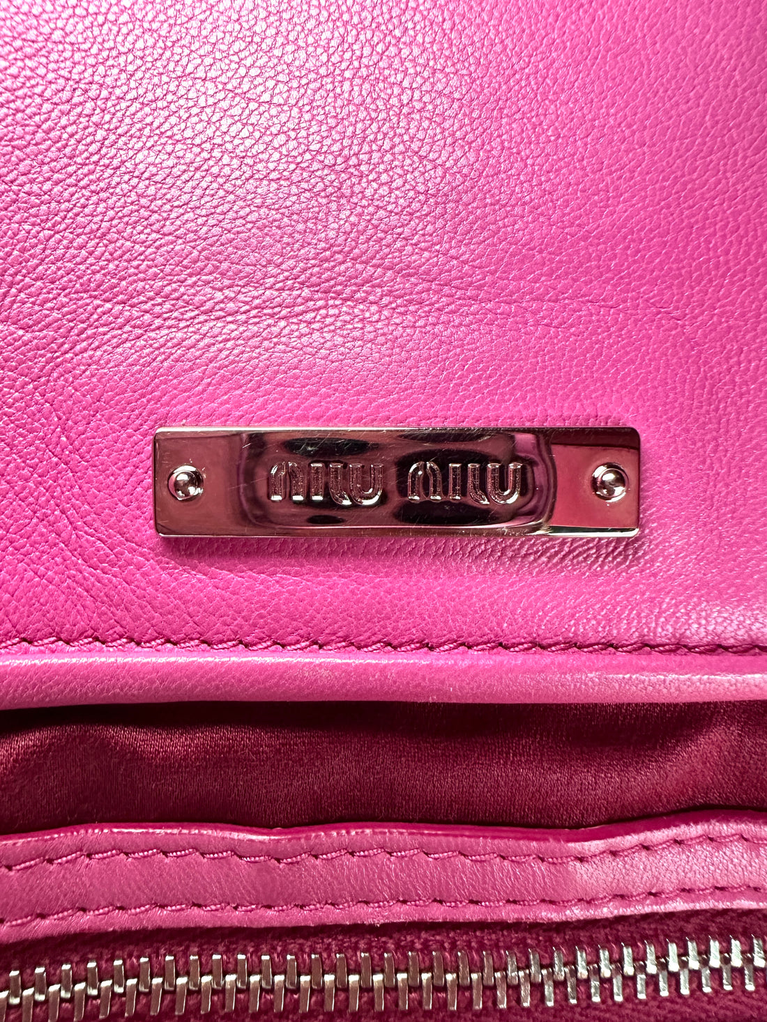 Miu Miu Pink Nappa Leather Crystal Cloquet Shoulder Bag MM34
