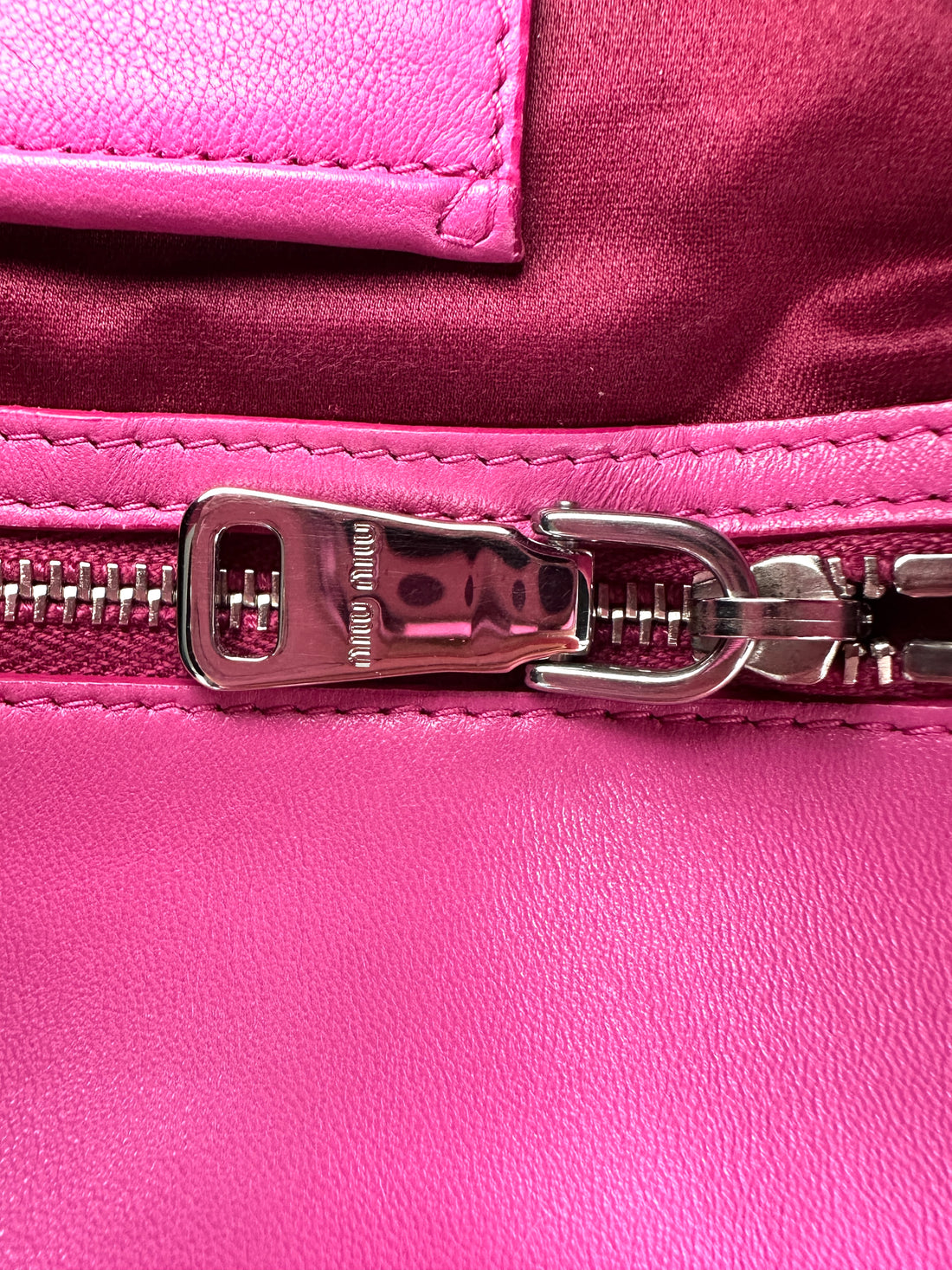 Miu Miu Pink Nappa Leather Crystal Cloquet Shoulder Bag MM34