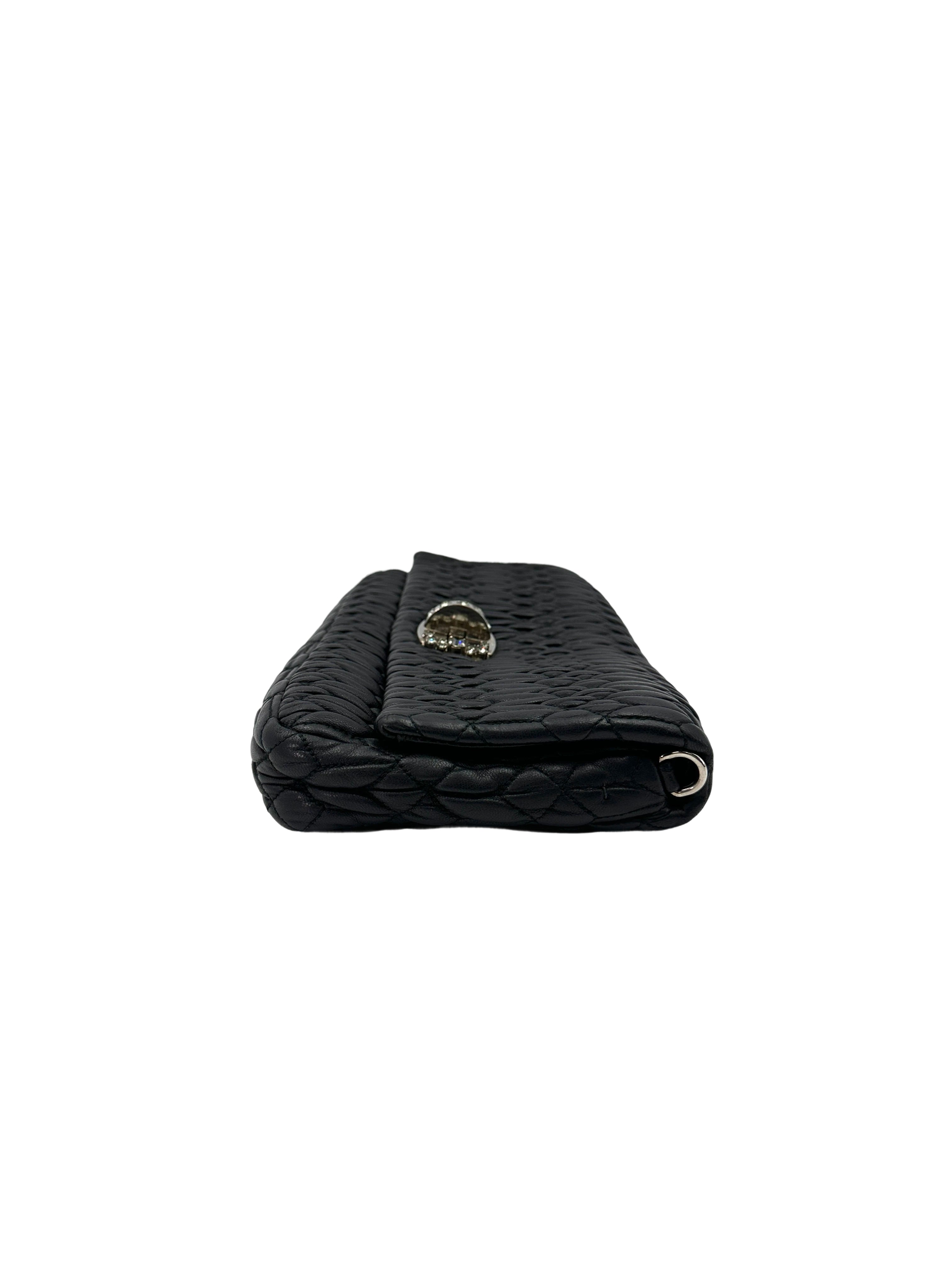 Miu Miu Black Nappa Leather Crystal Cloquet Shoulder Bag MM33