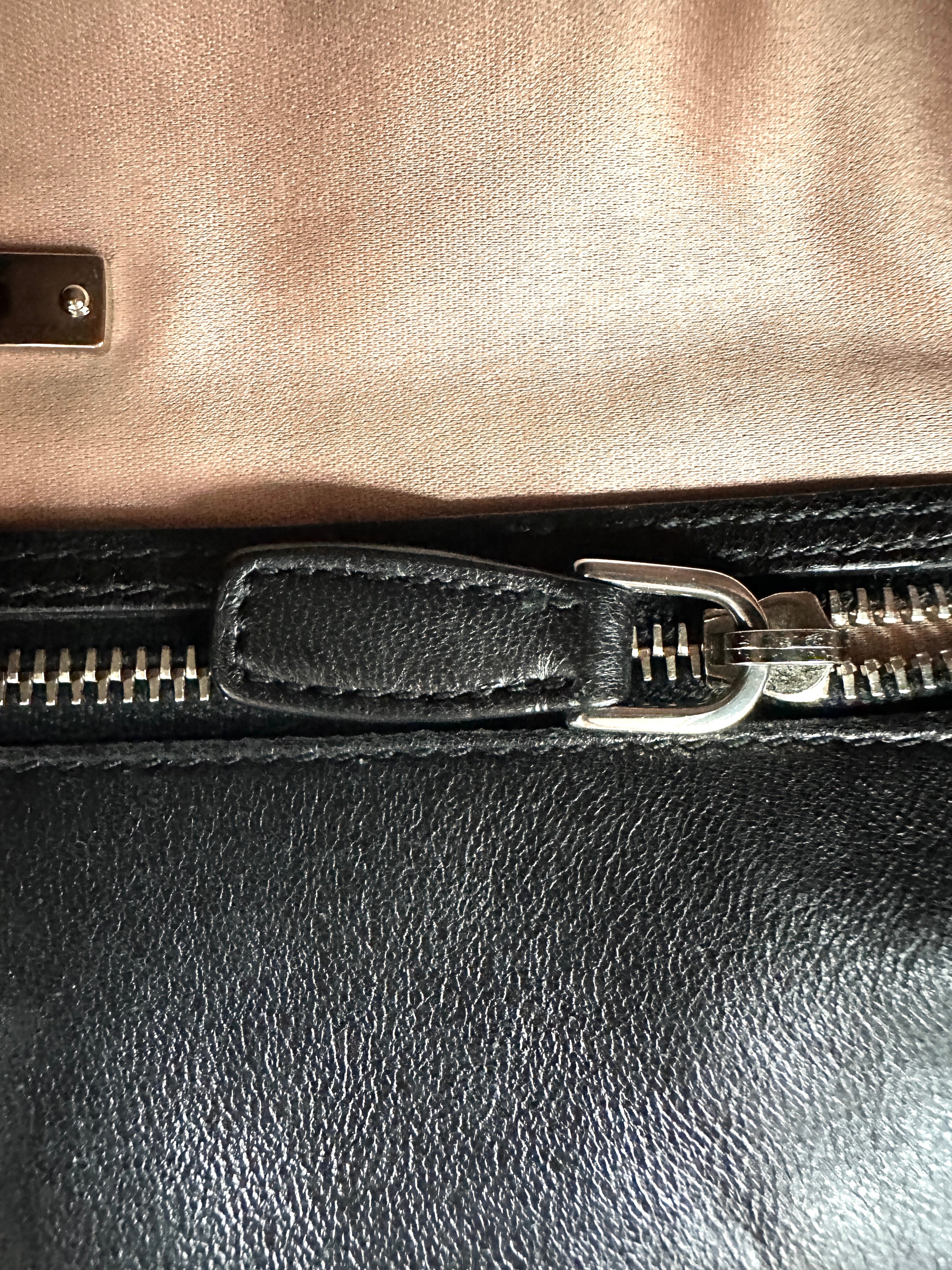 Miu Miu Black Nappa Leather Crystal Cloquet Shoulder Bag MM33